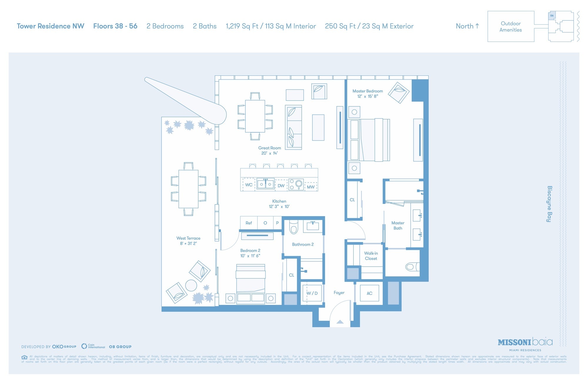 Floor Plan for Missoni Baia Floorplans, Tower Residence NW
