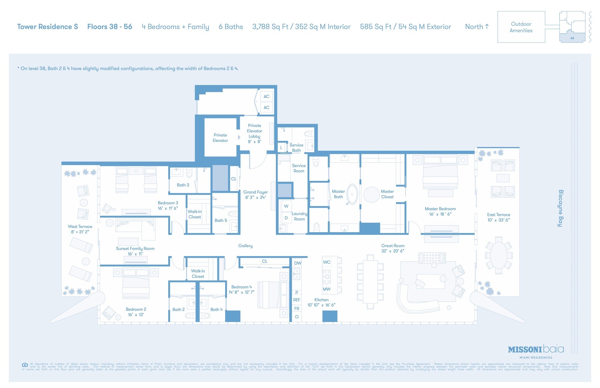 Floor Plan for Missoni Baia Floorplans, Tower Residence S