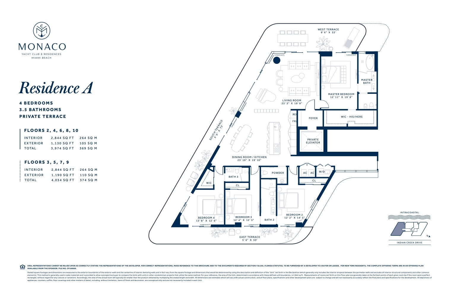 Floor Plan for Monaco Yacht Club Floorplans, Residence A