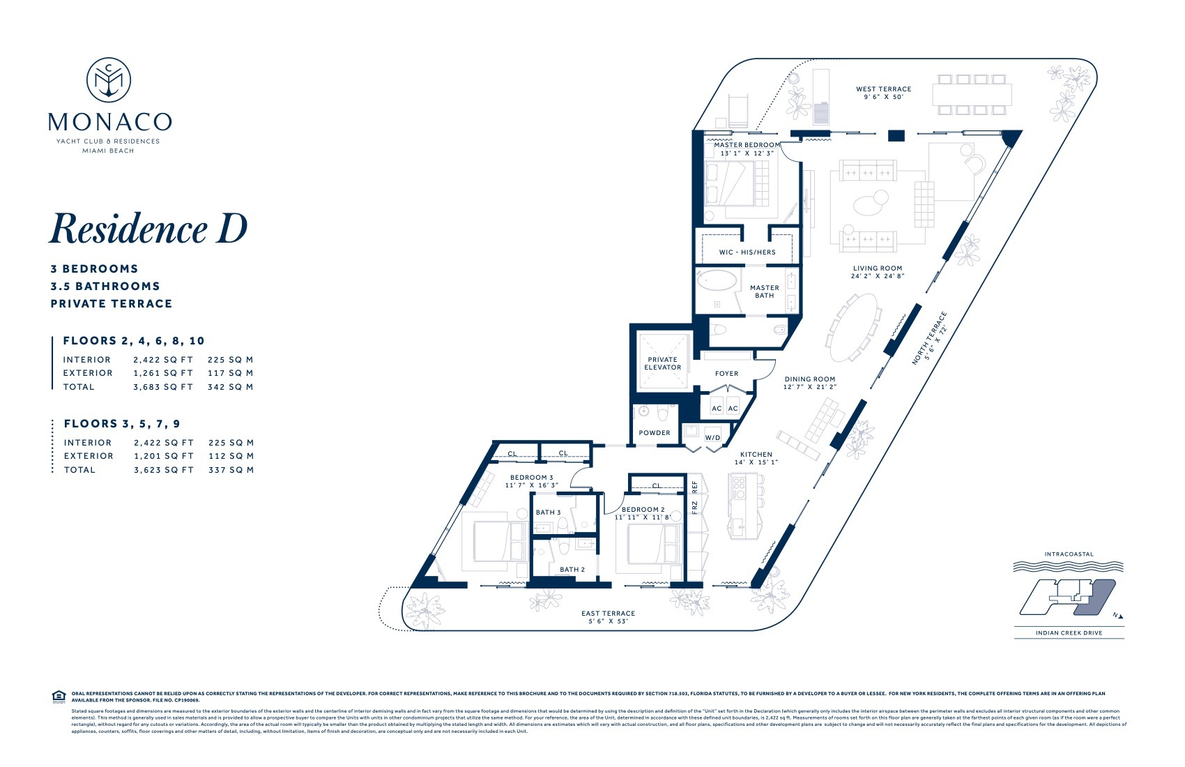 Floor Plan for Monaco Yacht Club Floorplans, Residence D