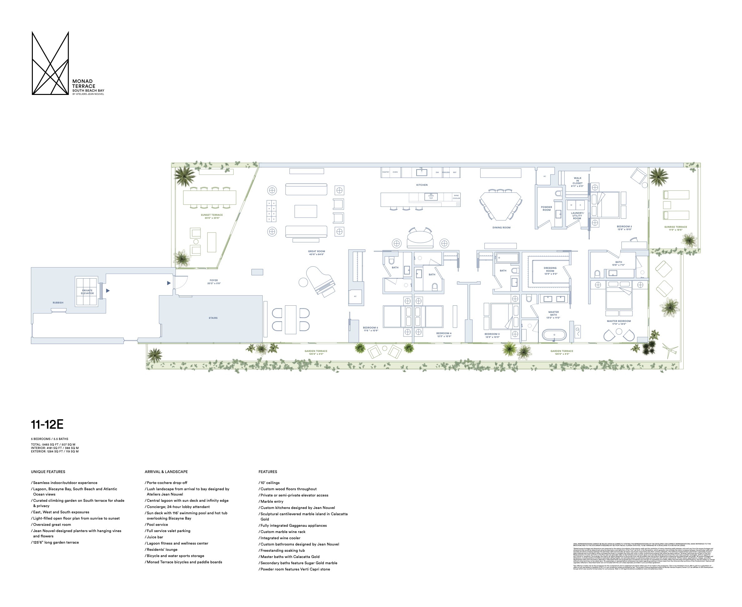 Floor Plan for Monad Terrace Miami Floorplans, 11-12E