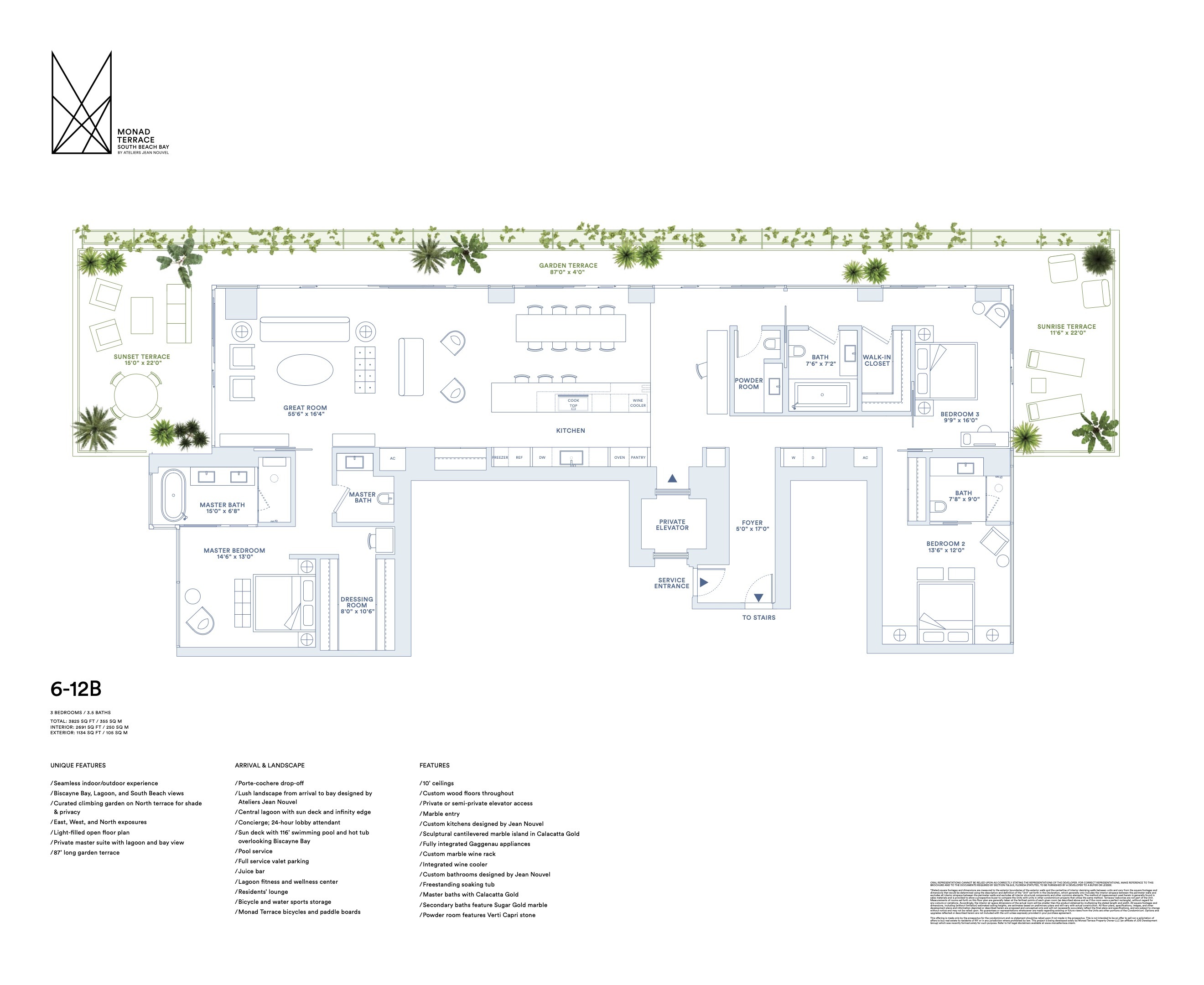 Floor Plan for Monad Terrace Miami Floorplans, 6-12B
