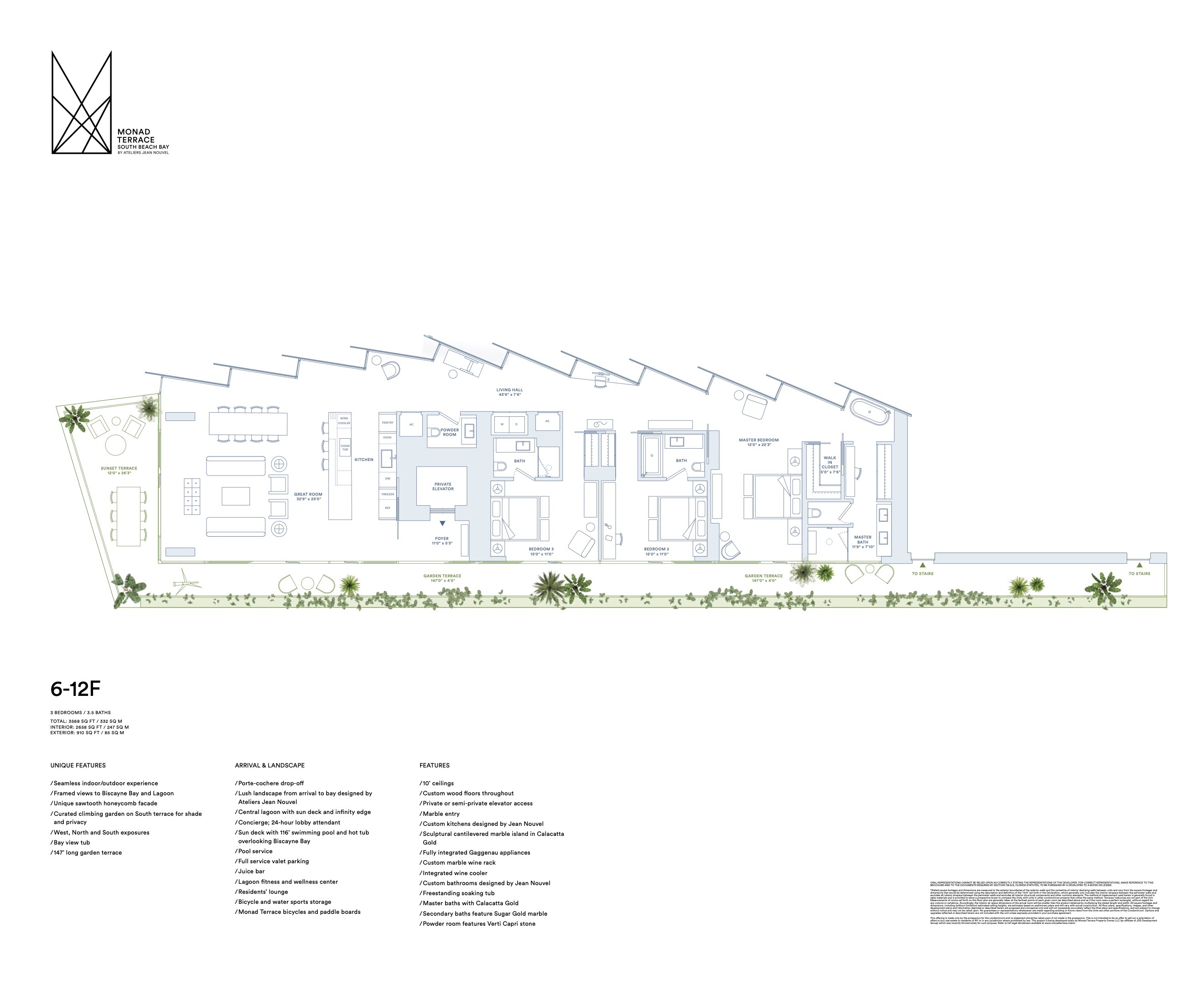Floor Plan for Monad Terrace Miami Floorplans, 6-12F