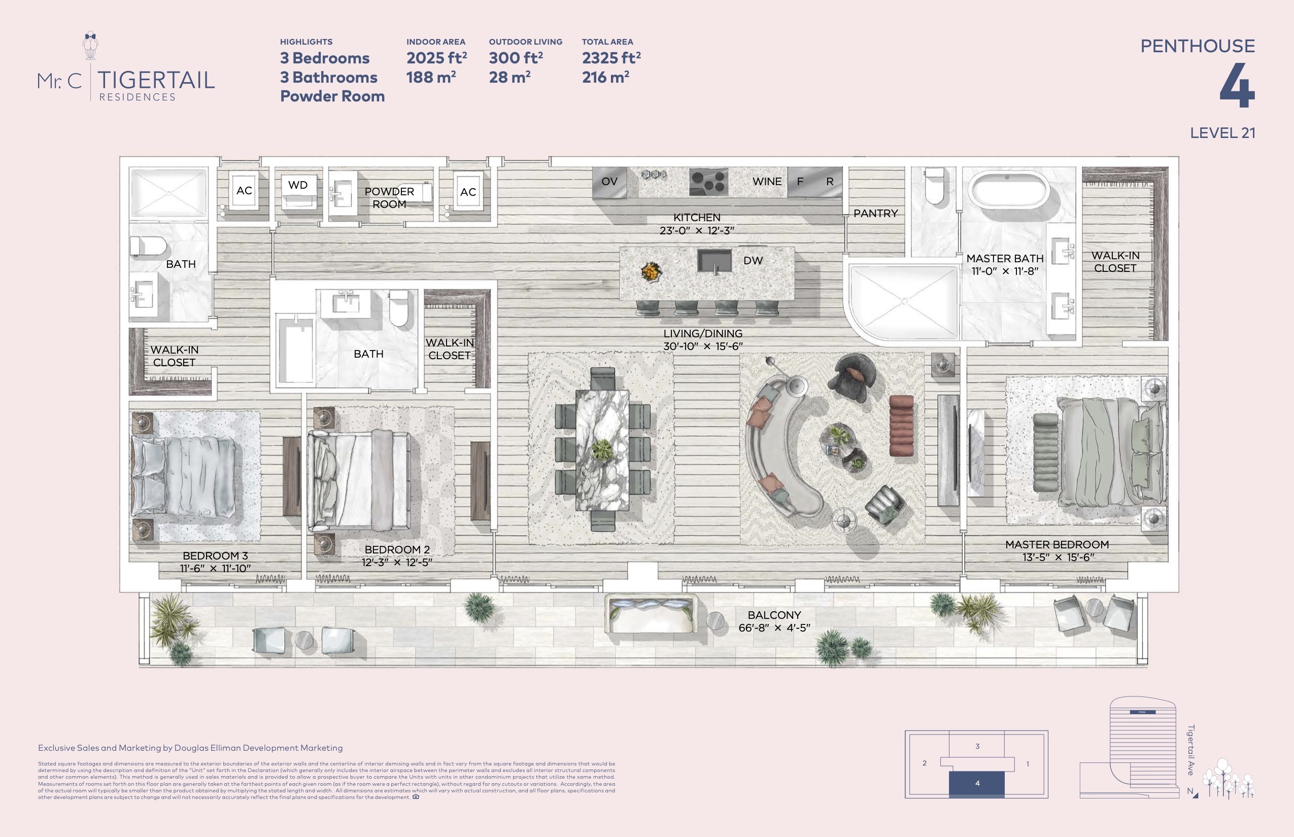 Floor Plan for Mr C Floorplans, Penthouse 4