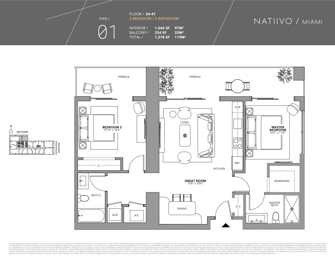 Floor Plan for Natiivo Miami Floorplans, Type 01