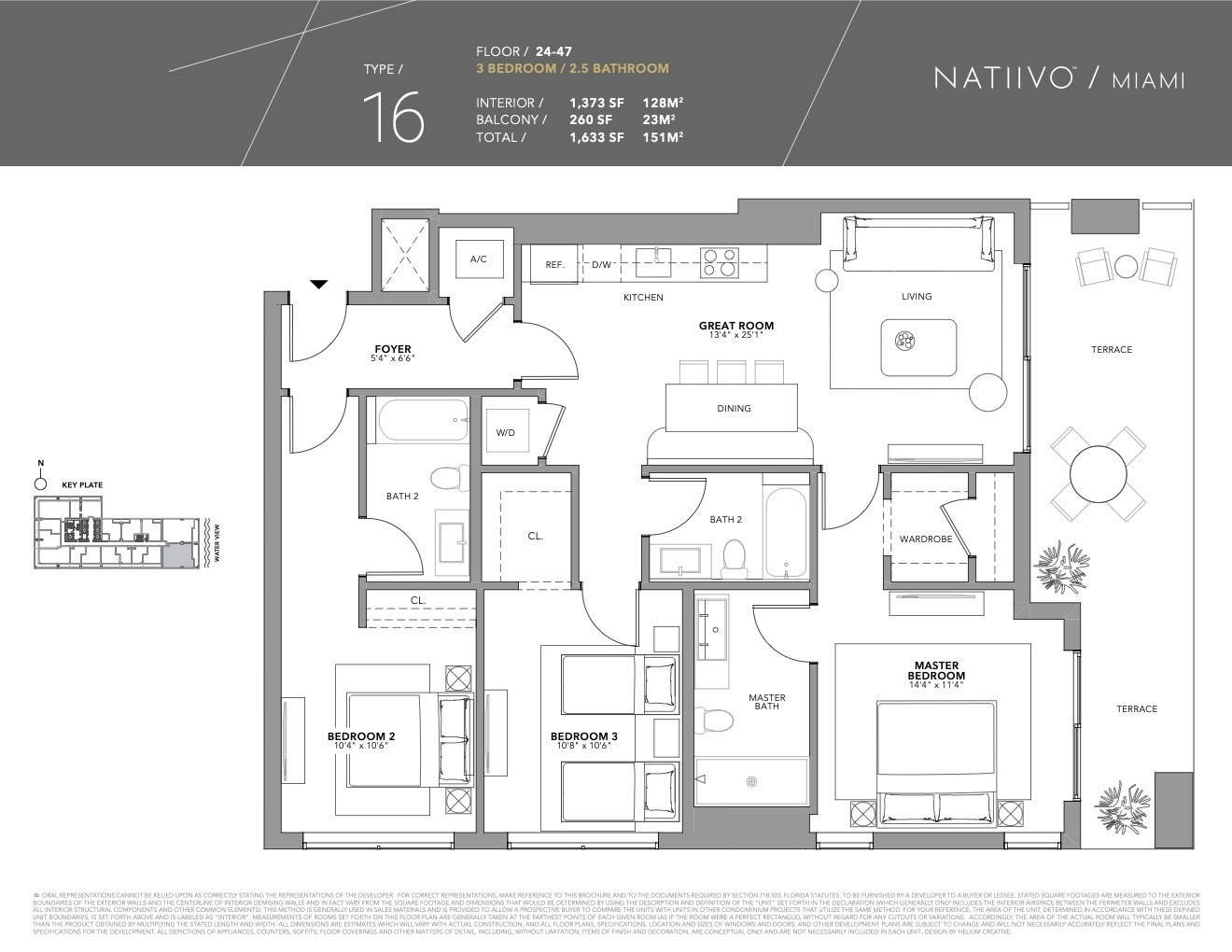Floor Plan for Natiivo Miami Floorplans, Type 16
