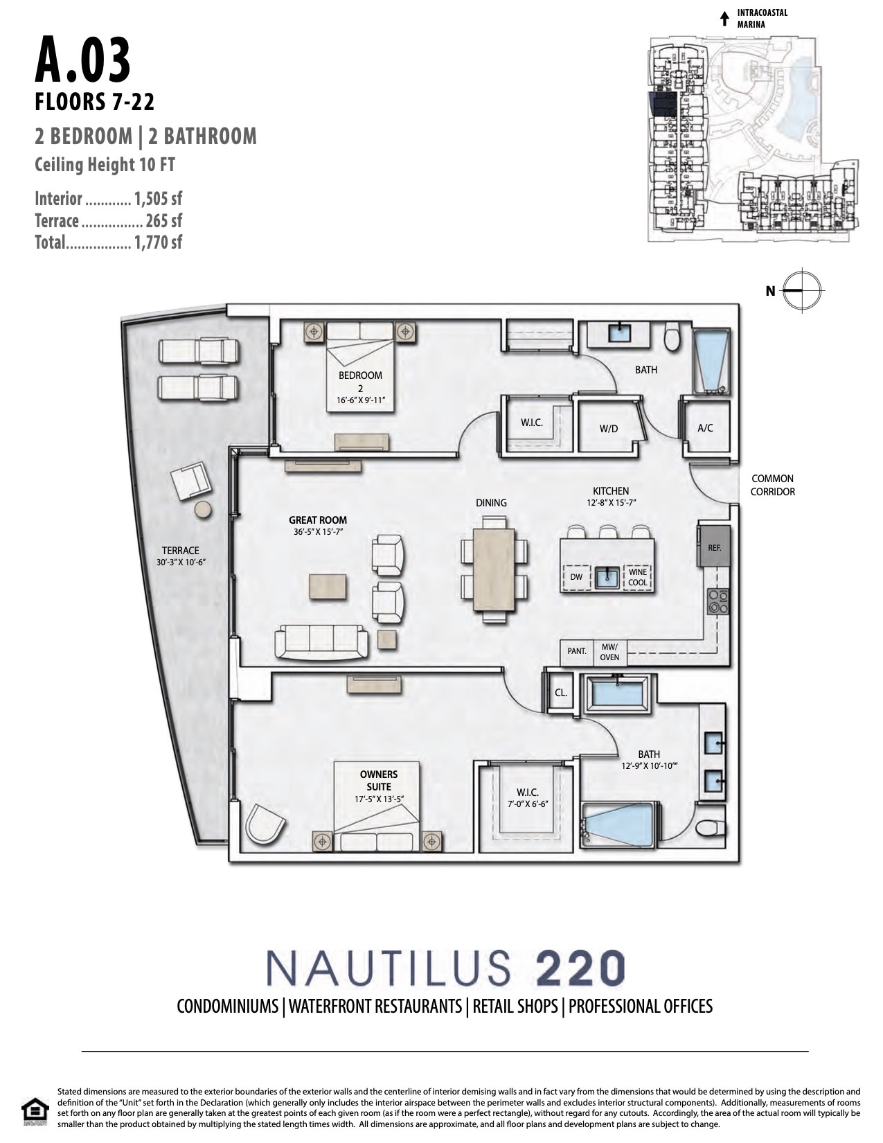 Floor Plan for Nautilus 220 Floorplans, A.03