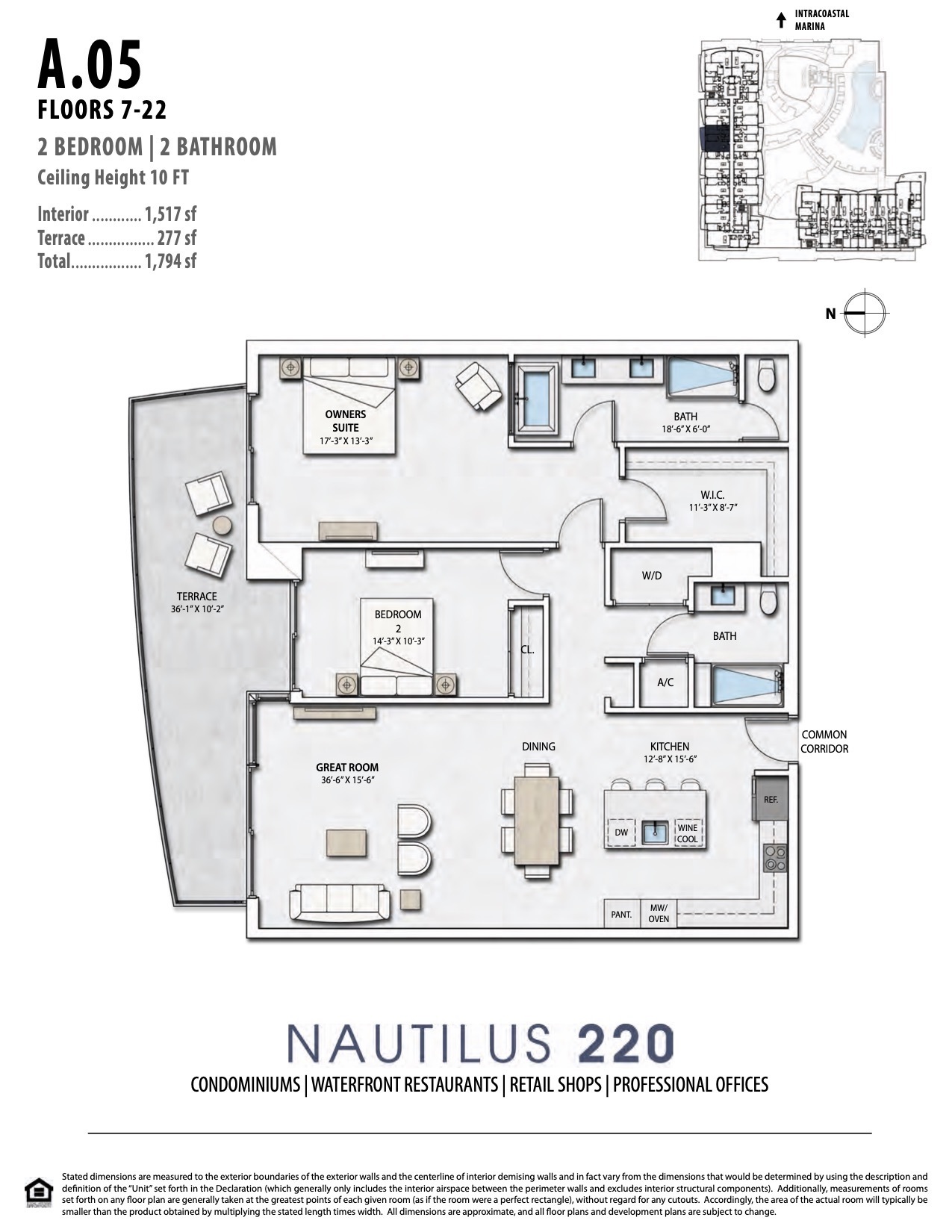 Floor Plan for Nautilus 220 Floorplans, A.05