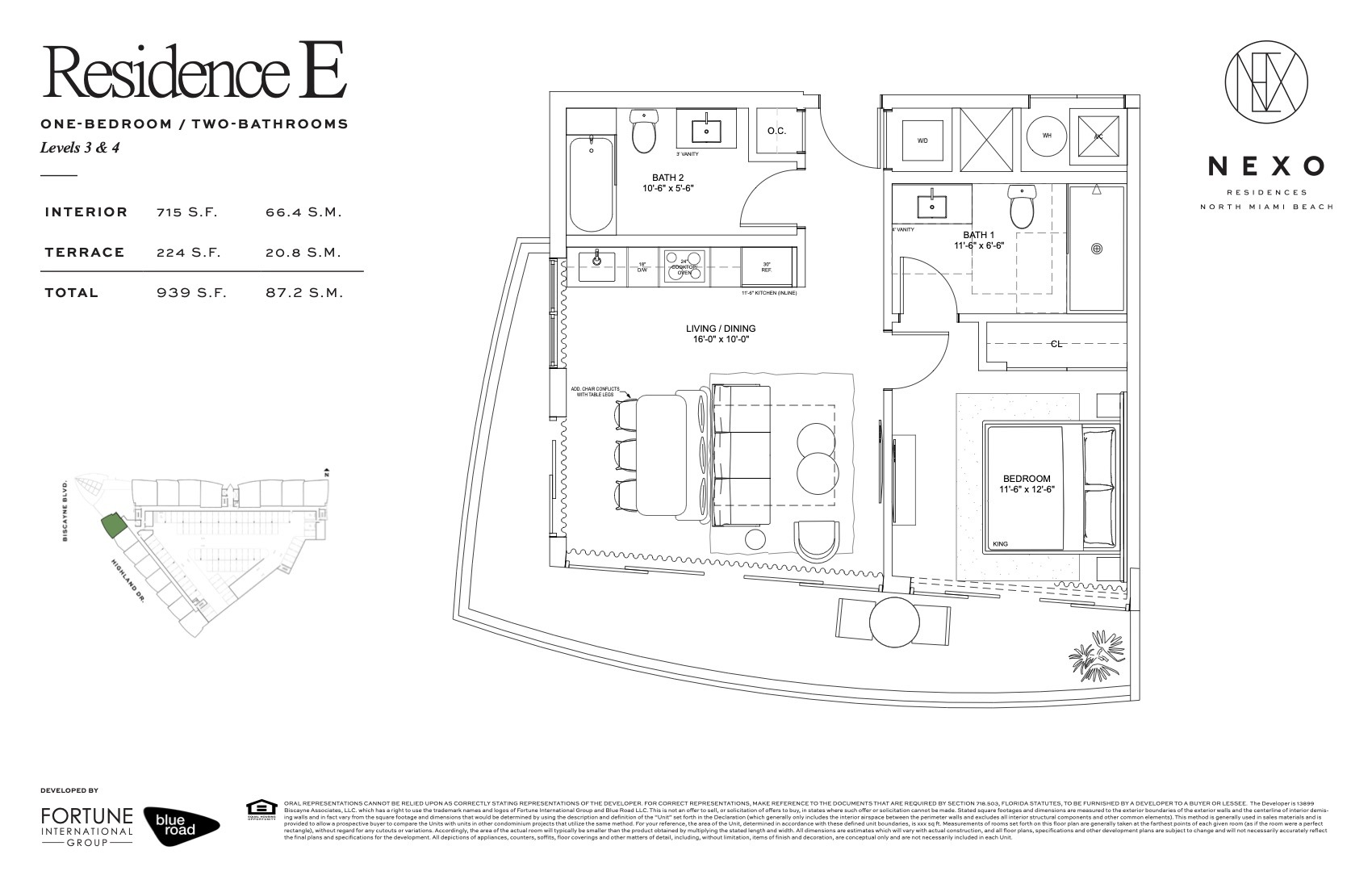 Floor Plan for Nexo Miami Beach Floorplans, Residence E