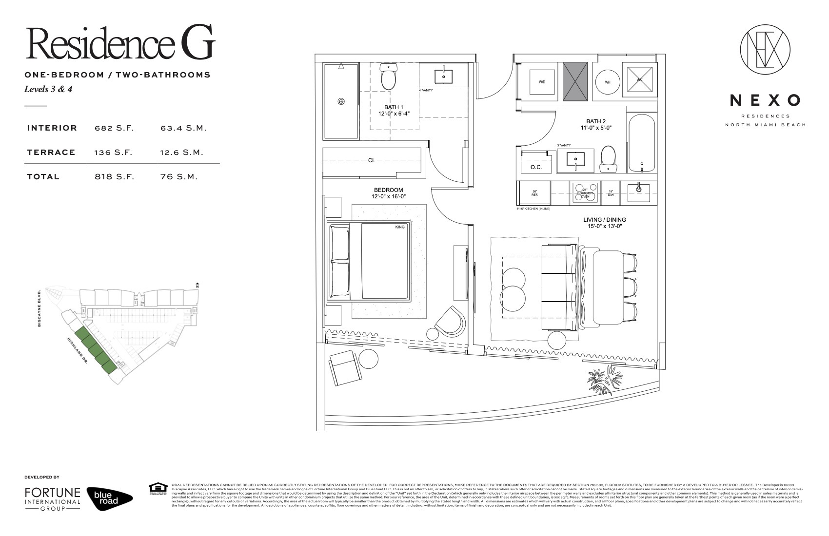 Floor Plan for Nexo Miami Beach Floorplans, Residence G