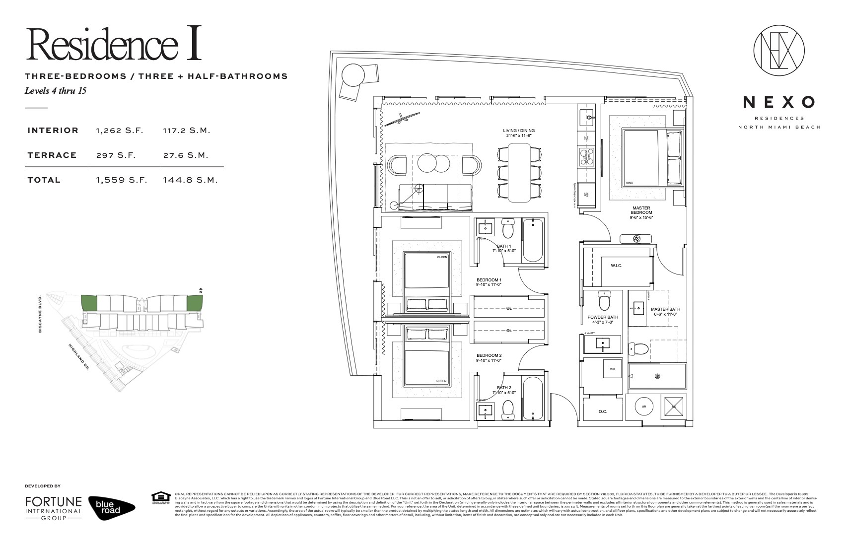 Floor Plan for Nexo Miami Beach Floorplans, Residence I