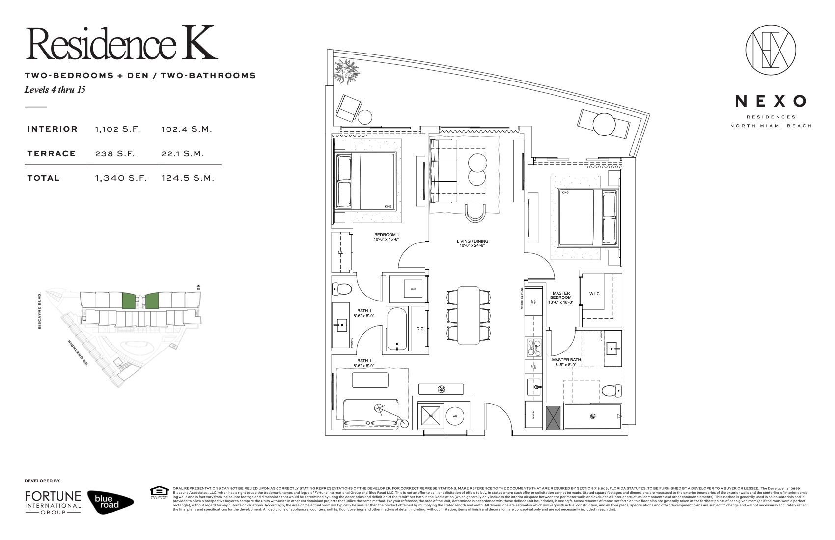 Floor Plan for Nexo Miami Beach Floorplans, Residence K