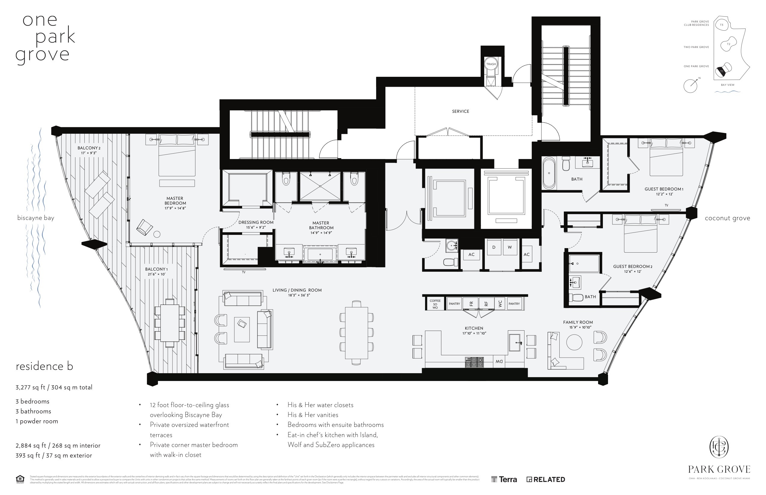 Floor Plan for Park Grove Floorplans, One Park Grove Residence B
