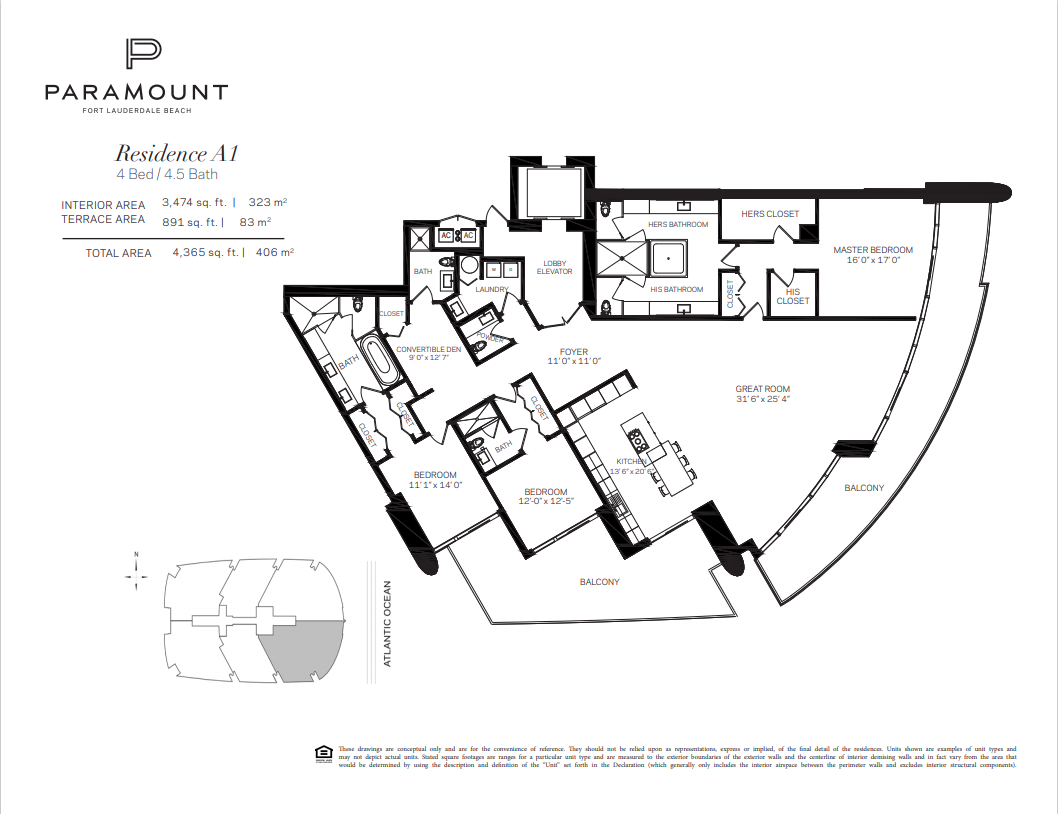Floor Plan for Paramount FTL Floorplans, Residence A1