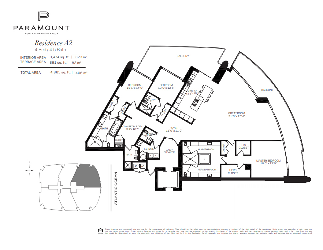 Floor Plan for Paramount FTL Floorplans, Residence A2