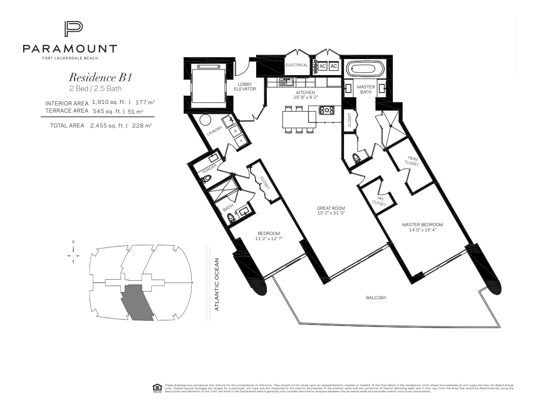 Floor Plan for Paramount FTL Floorplans, Residence B1