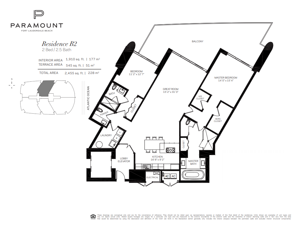 Floor Plan for Paramount FTL Floorplans, Residence B2