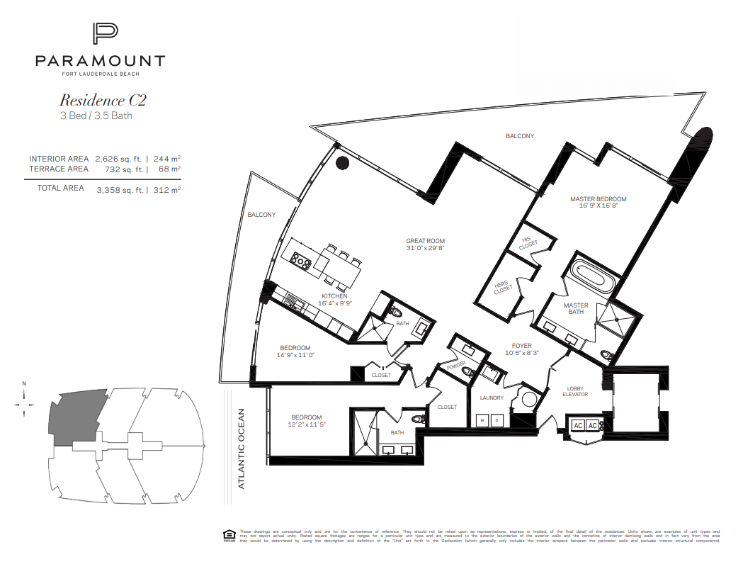Floor Plan for Paramount FTL Floorplans, Residence C2
