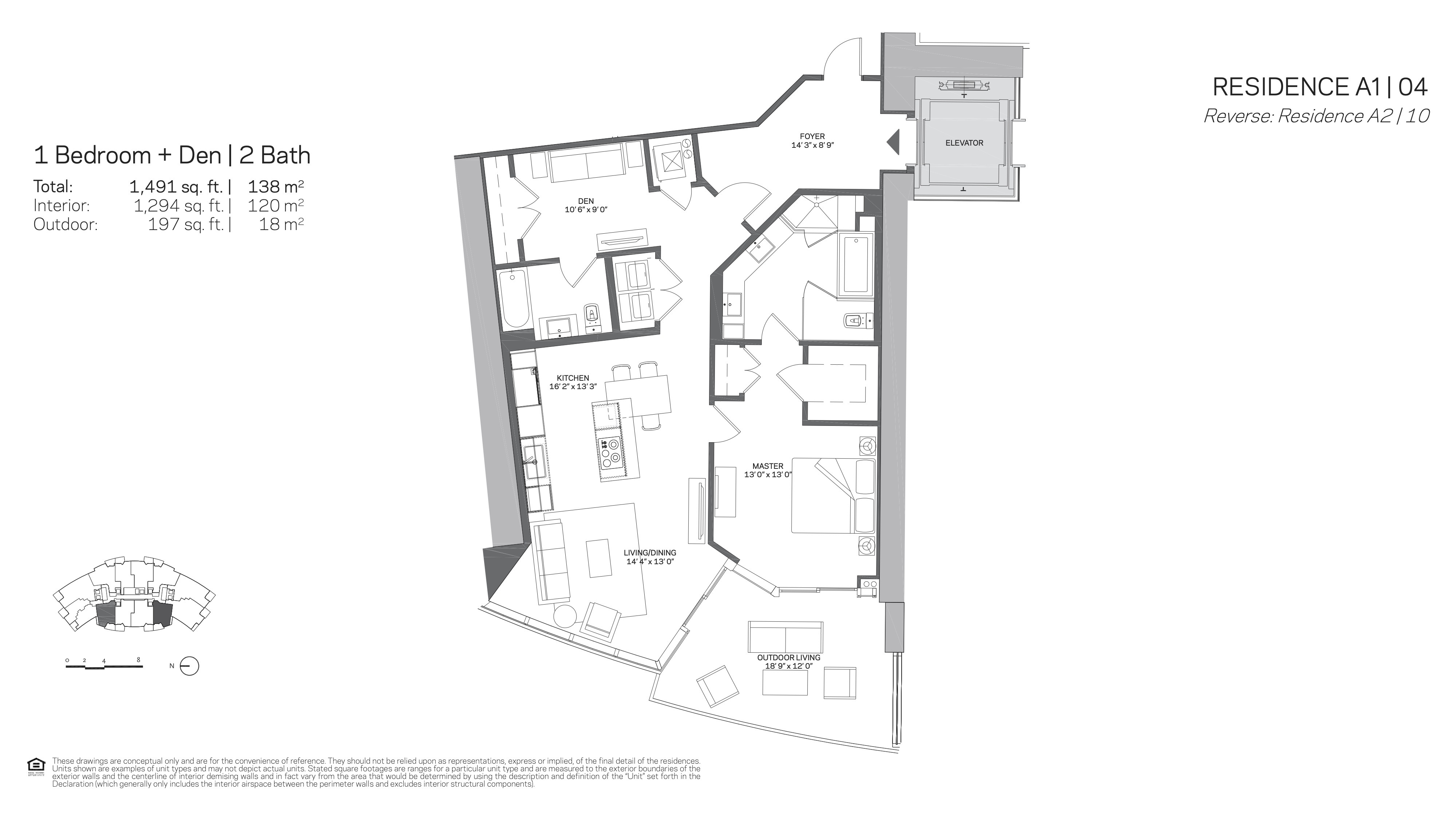 Floor Plan for Paramount Miami Worldcenter Floorplans, Residence A1 04 