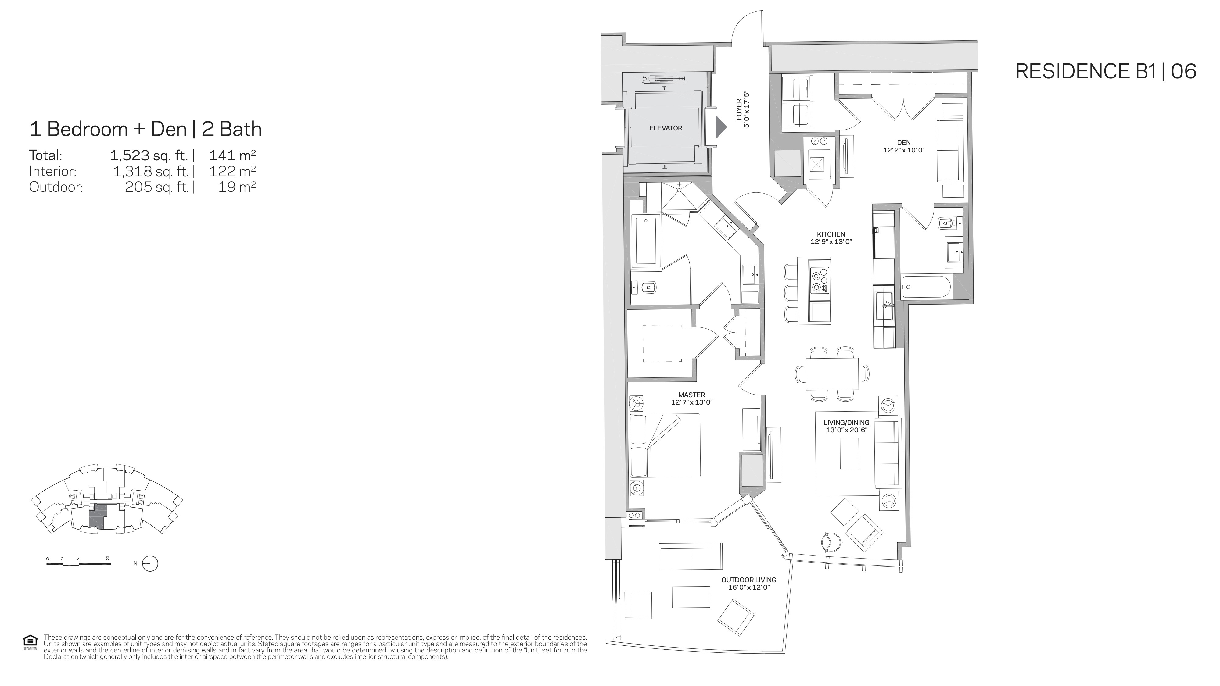 Floor Plan for Paramount Miami Worldcenter Floorplans, Residence B1 06