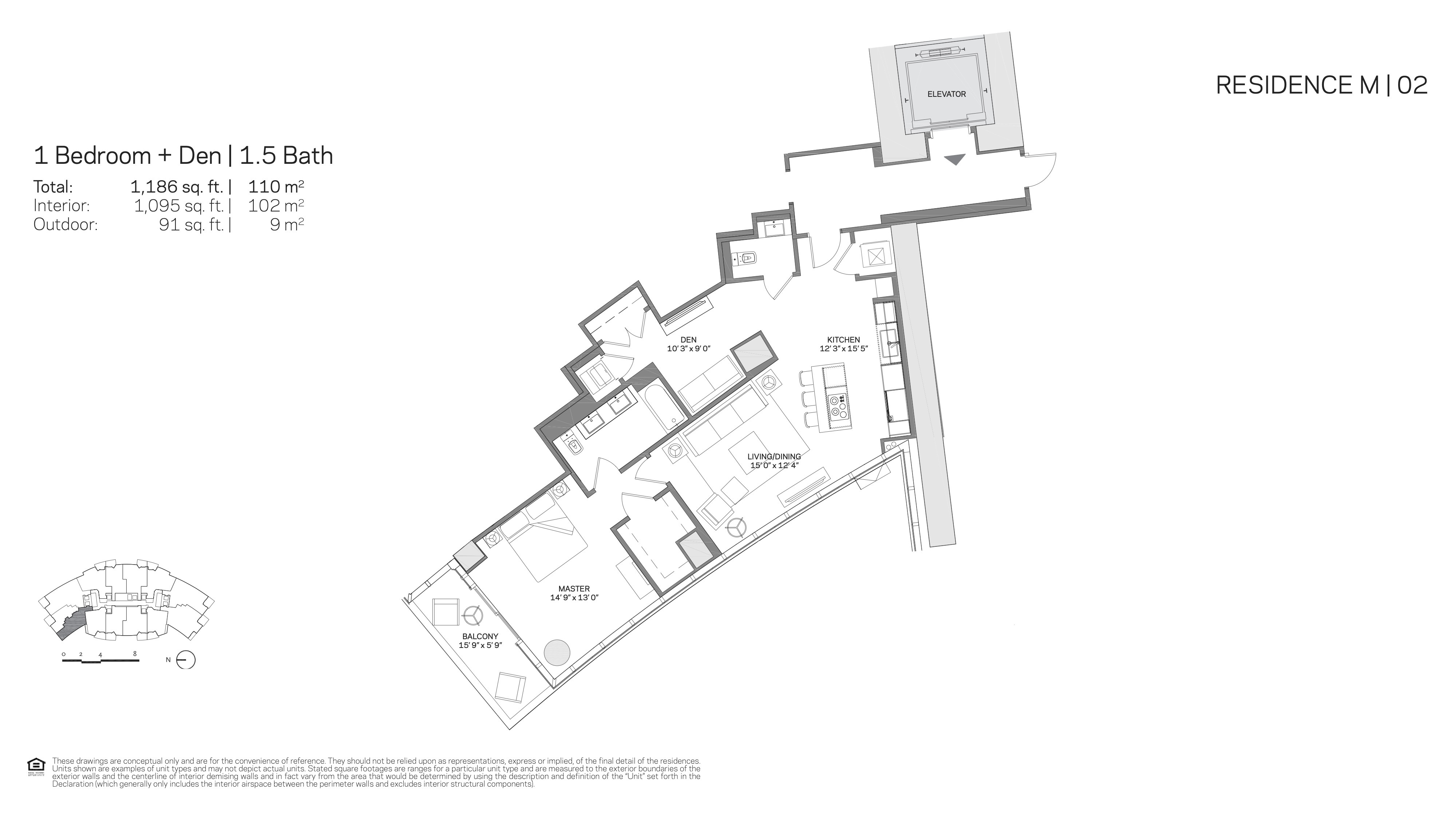 Floor Plan for Paramount Miami Worldcenter Floorplans, Residence M 02