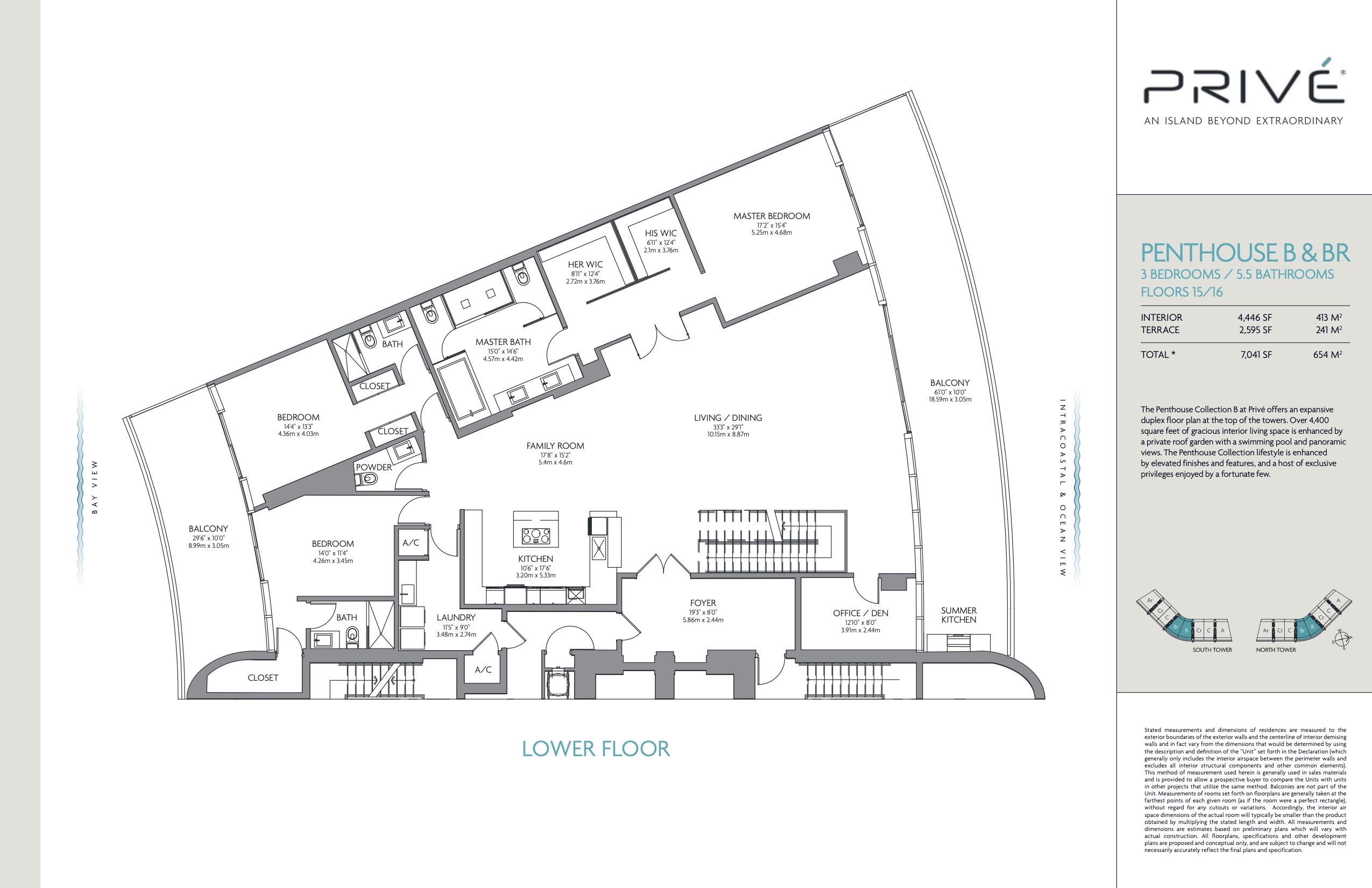 Floor Plan for Prive Island Estates Floorplans , Penthouse B & BR