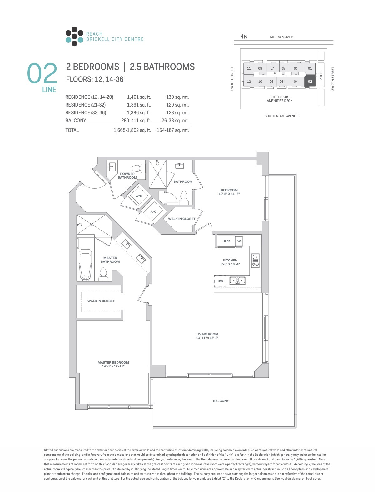 Floor Plan for Reach Brickell City Centre, Line 02