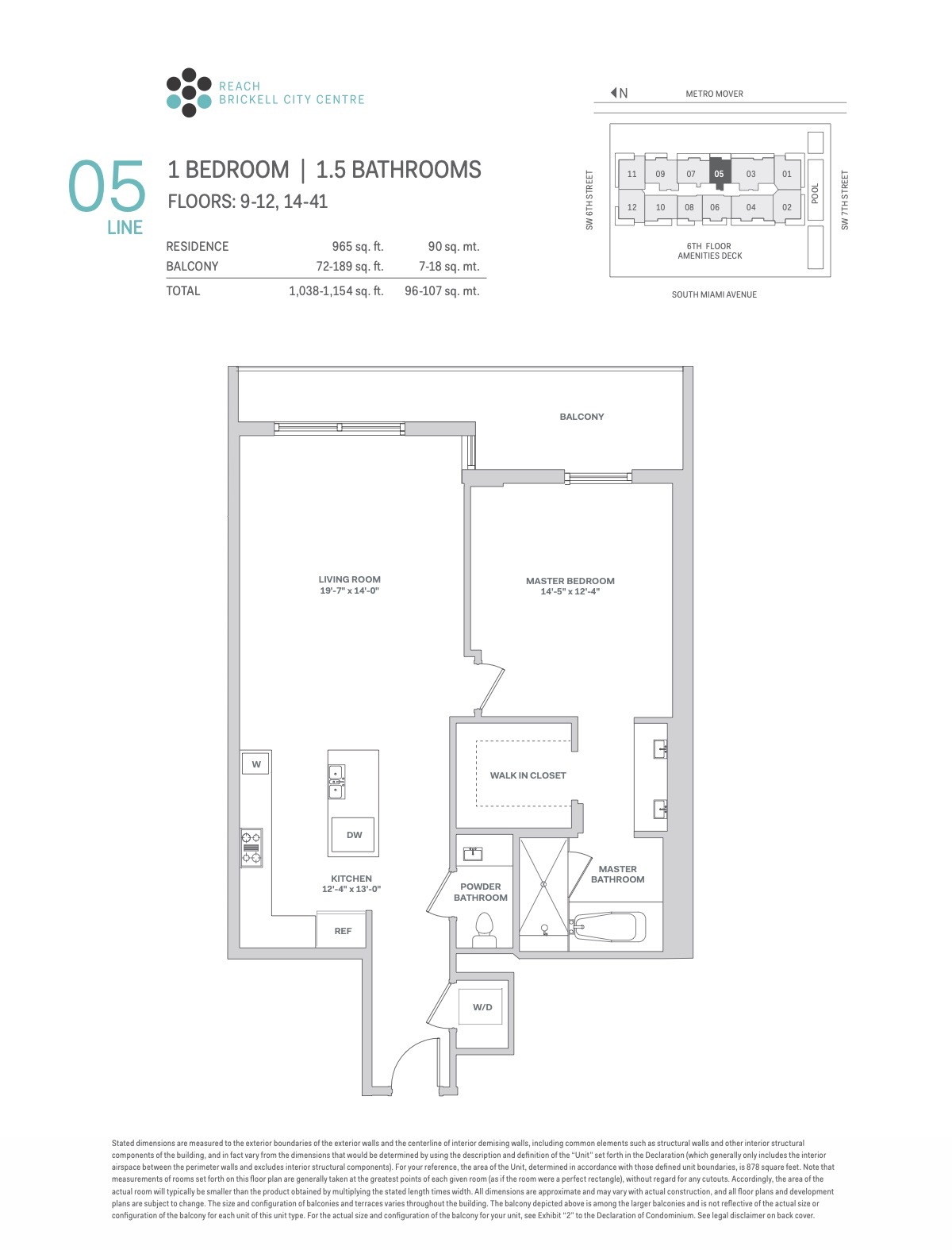 Floor Plan for Reach Brickell City Centre, Line 05