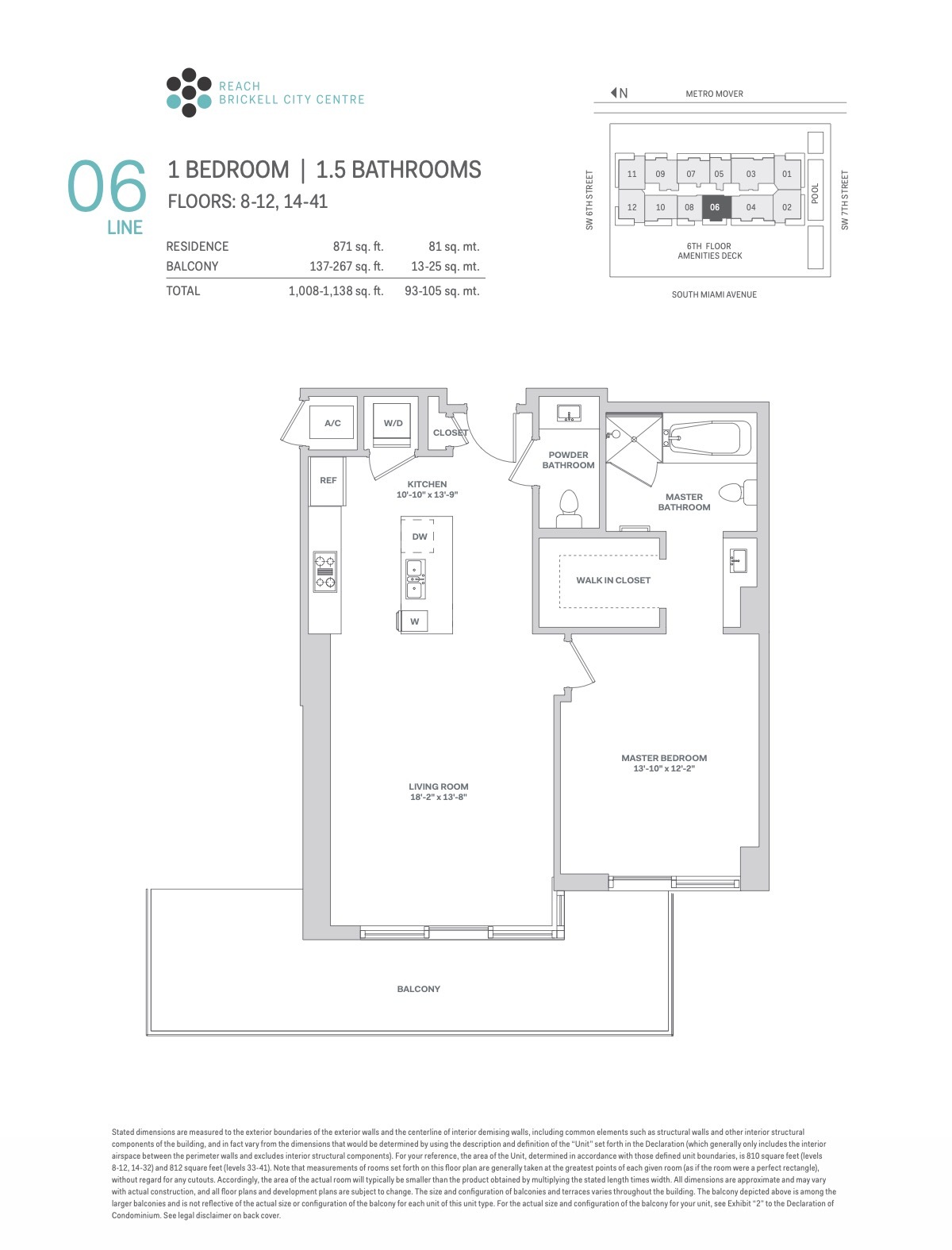Floor Plan for Reach Brickell City Centre, Line 06