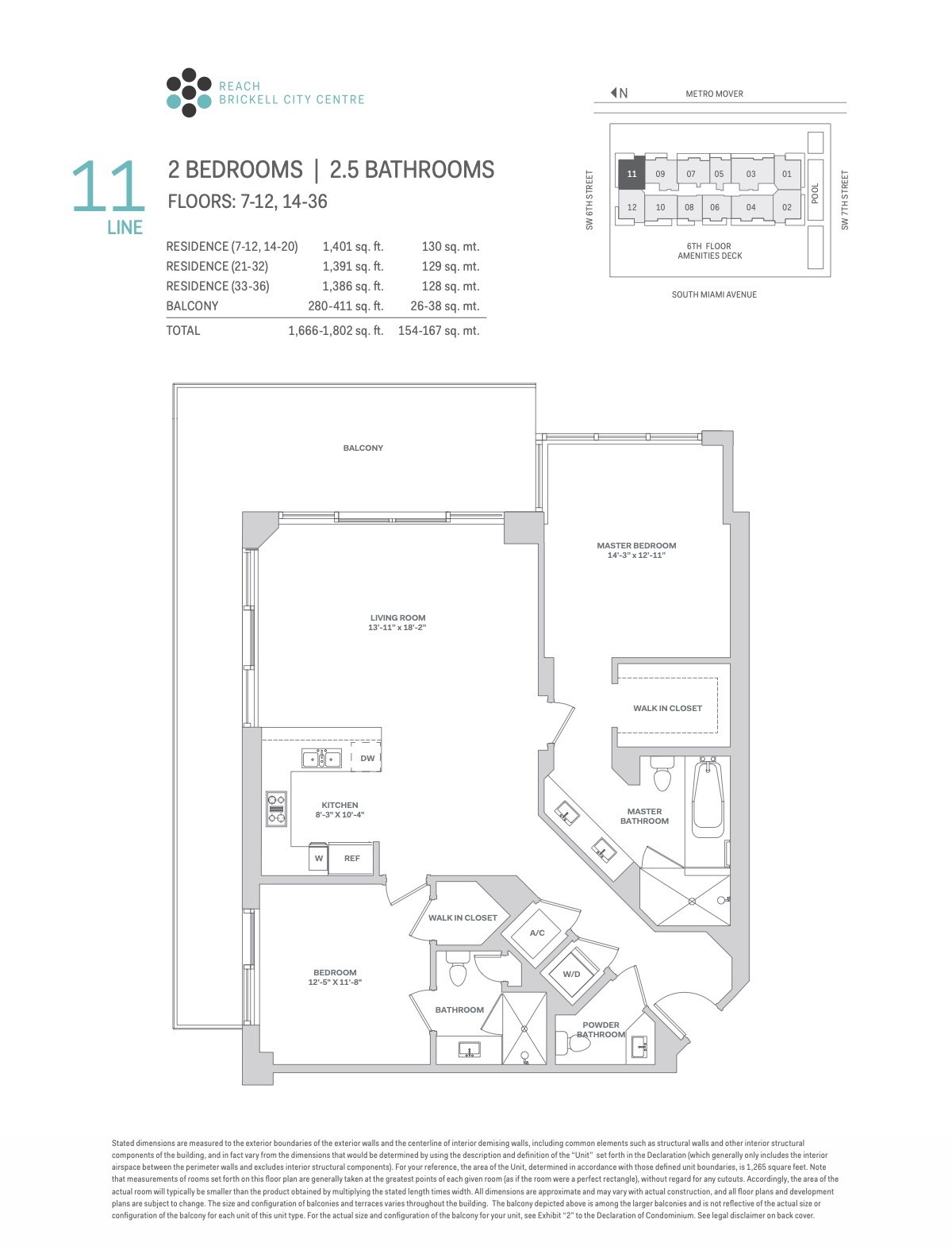 Floor Plan for Reach Brickell City Centre, Line 11