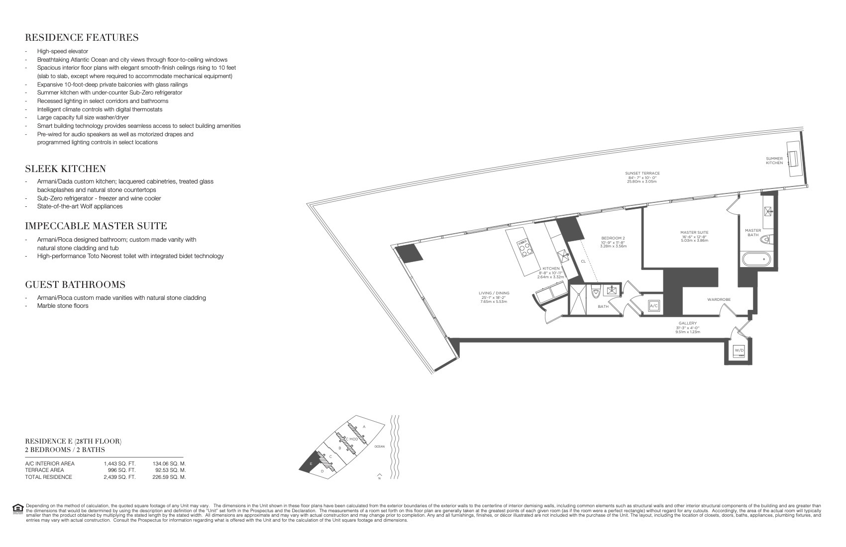 Floor Plan for Residences by Armani Casa Floorplans, Residence E