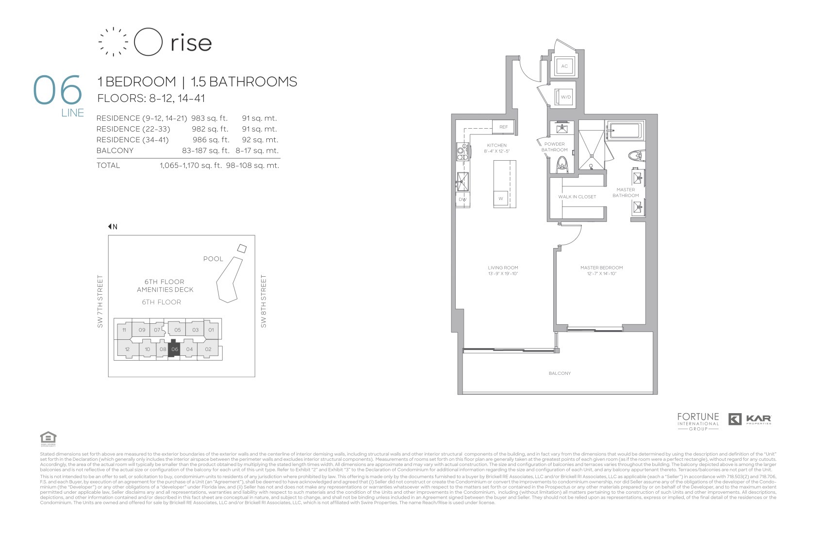 Floor Plan for Rise Brickell Floorplans, 06 Line