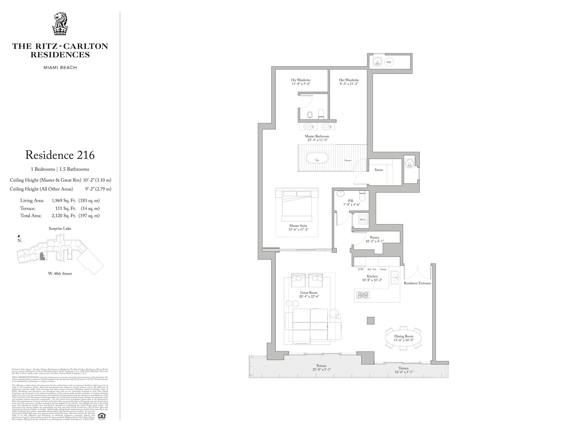 Floor Plan for Ritz Miami Floorplans, Residence 216