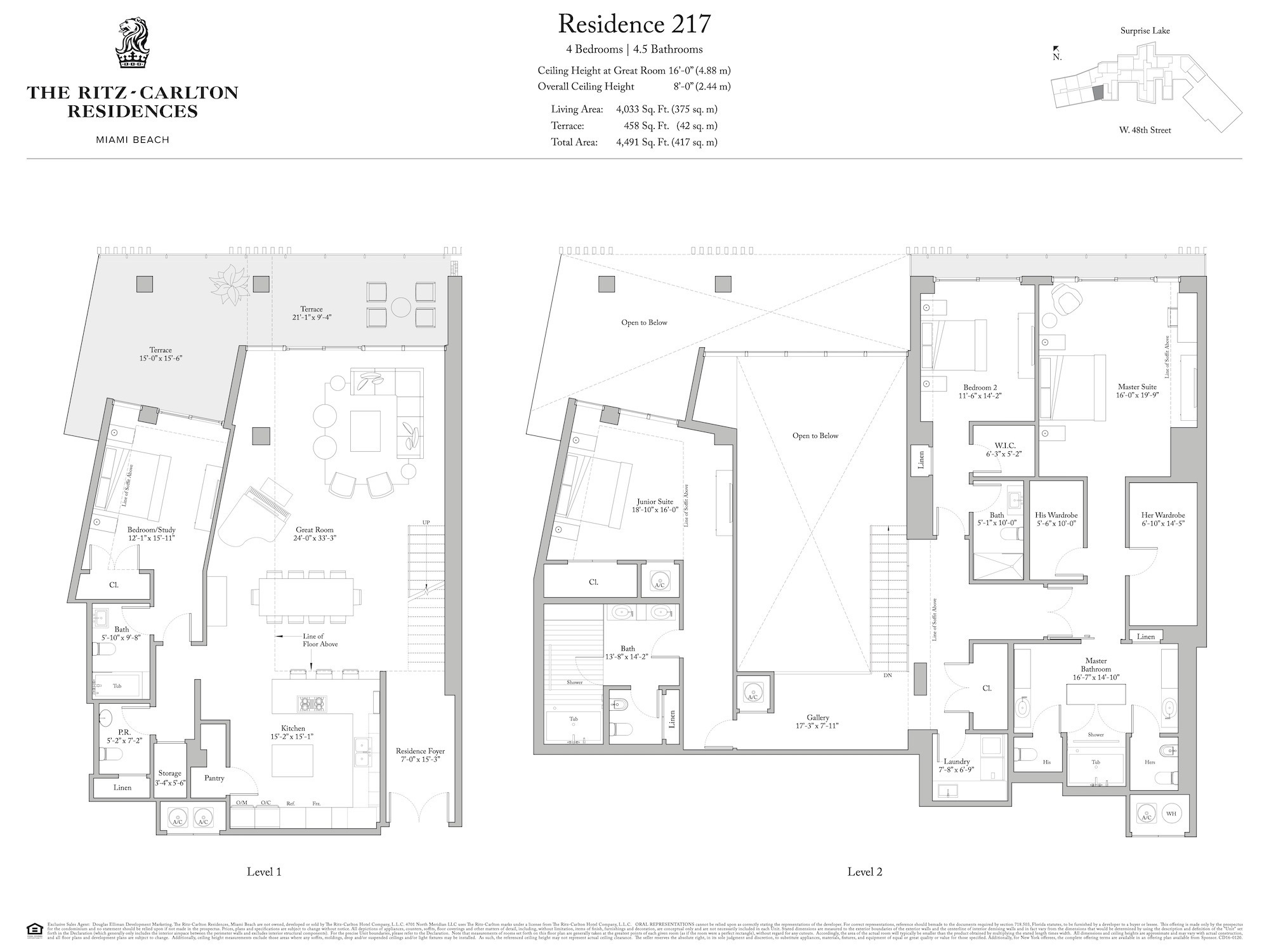 Floor Plan for Ritz Miami Floorplans, Residence 217