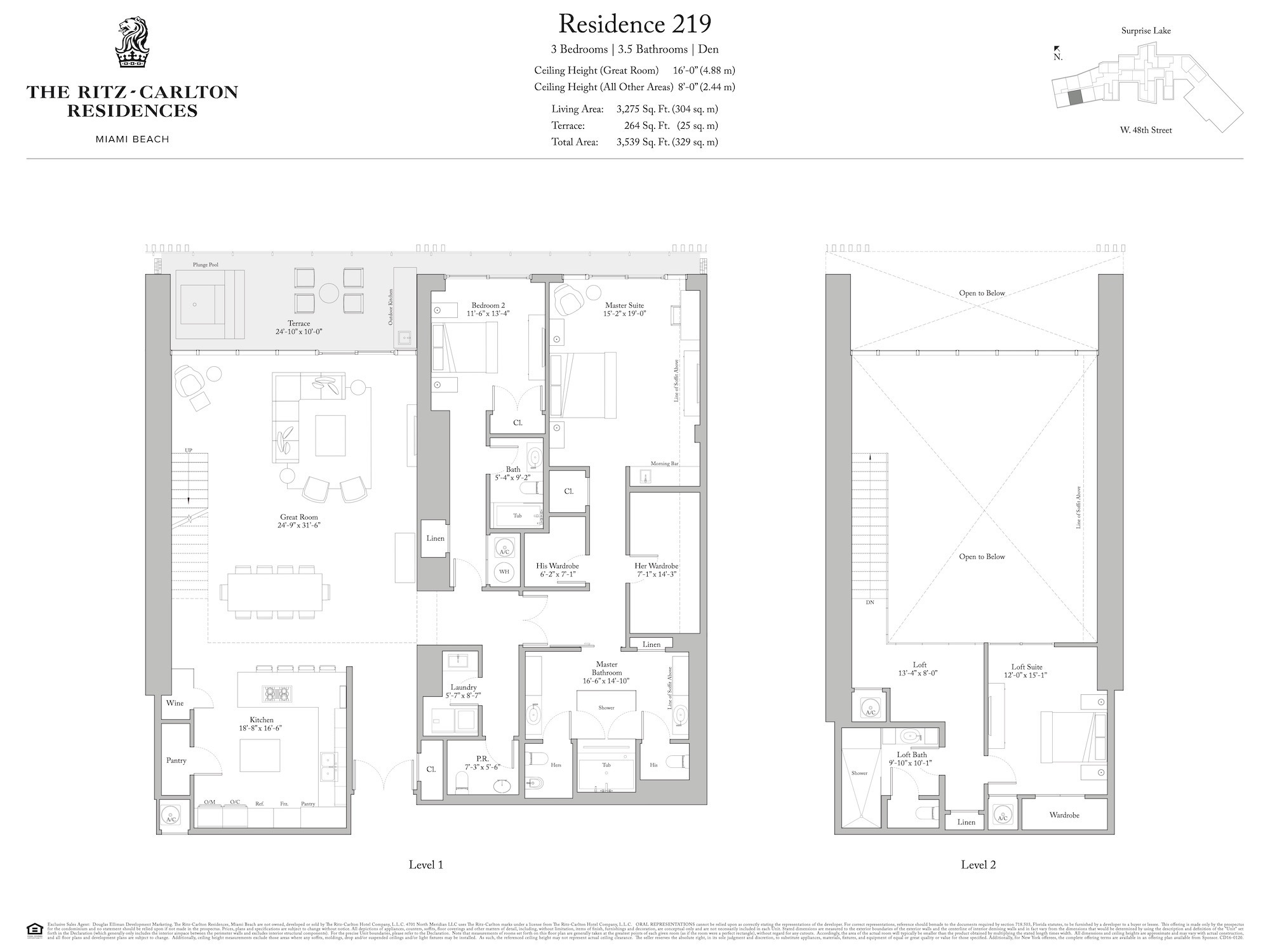 Floor Plan for Ritz Miami Floorplans, Residence 219