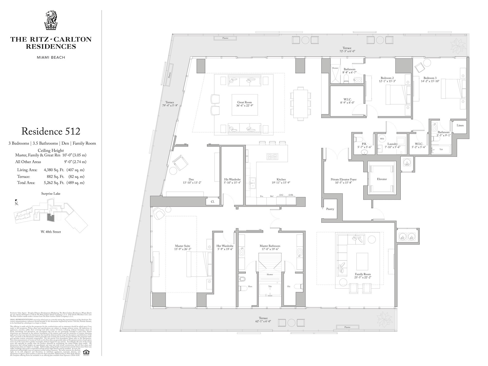 Floor Plan for Ritz Miami Floorplans, Residence 512