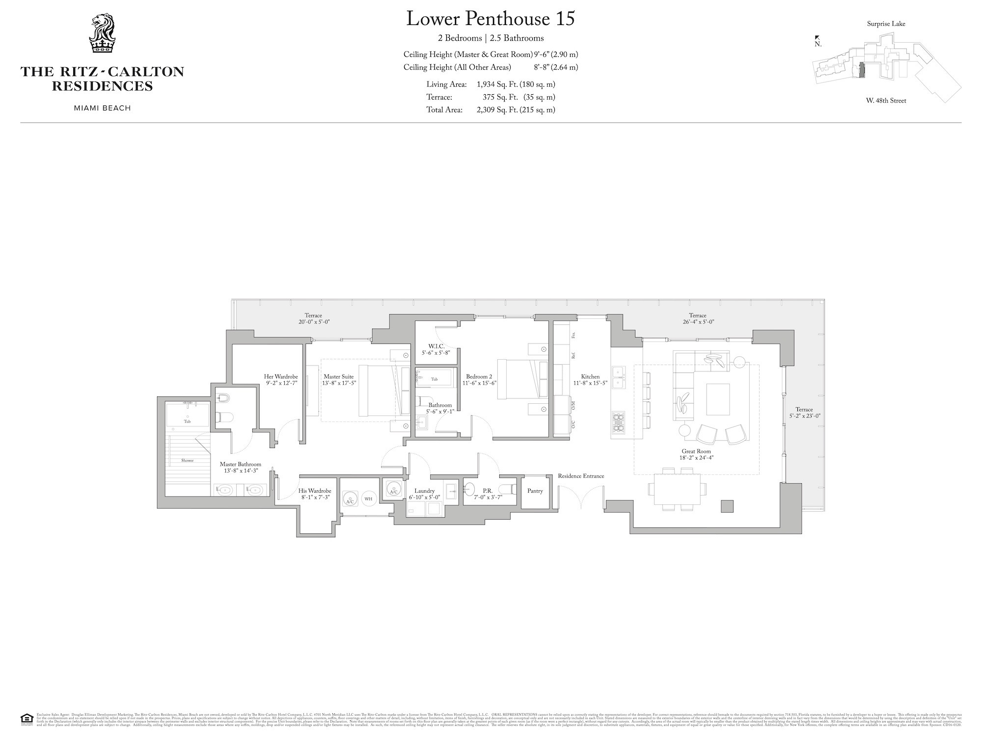 Floor Plan for Ritz Miami Floorplans, LPH 15