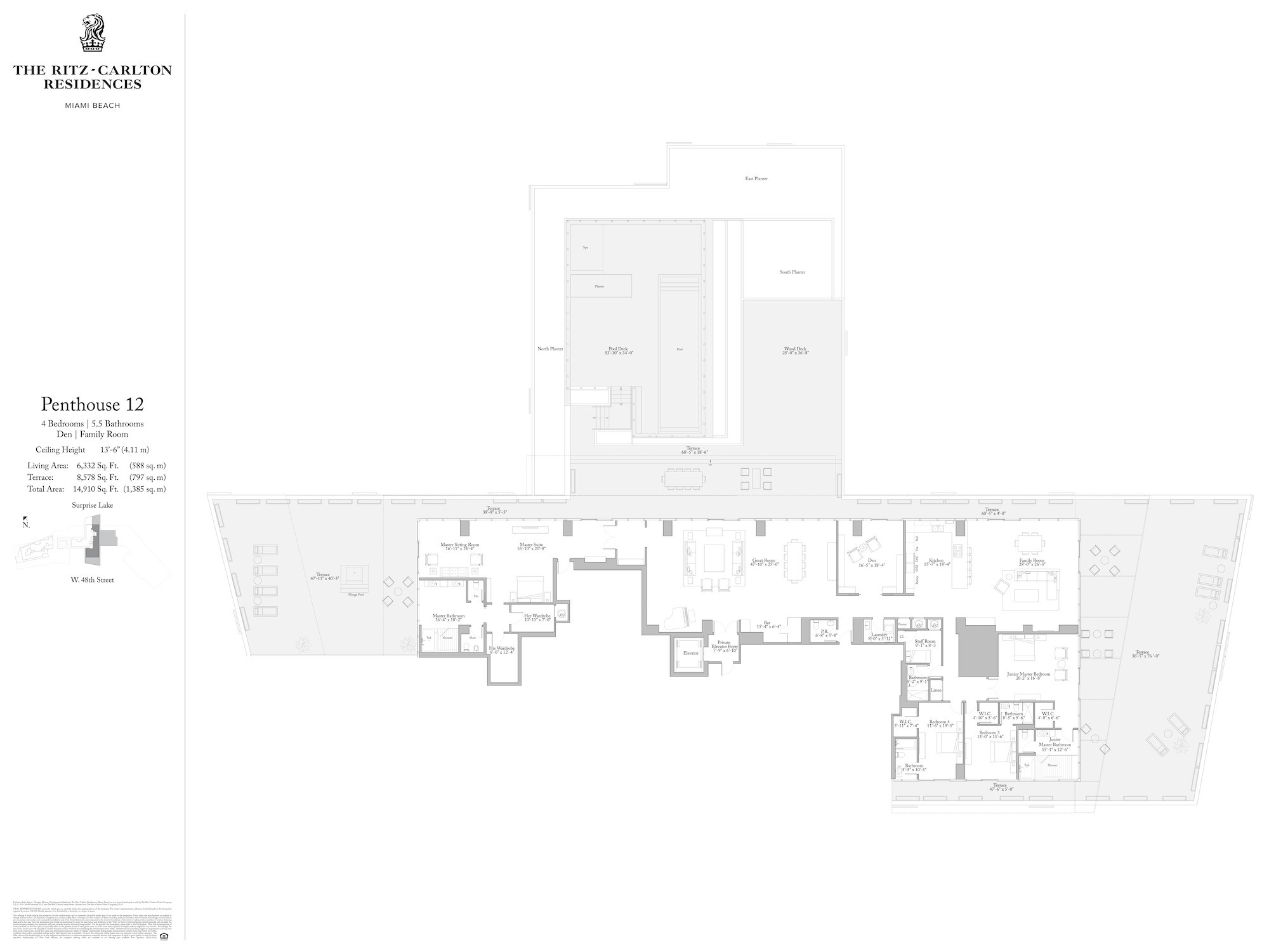 Floor Plan for Ritz Miami Floorplans, PH 12