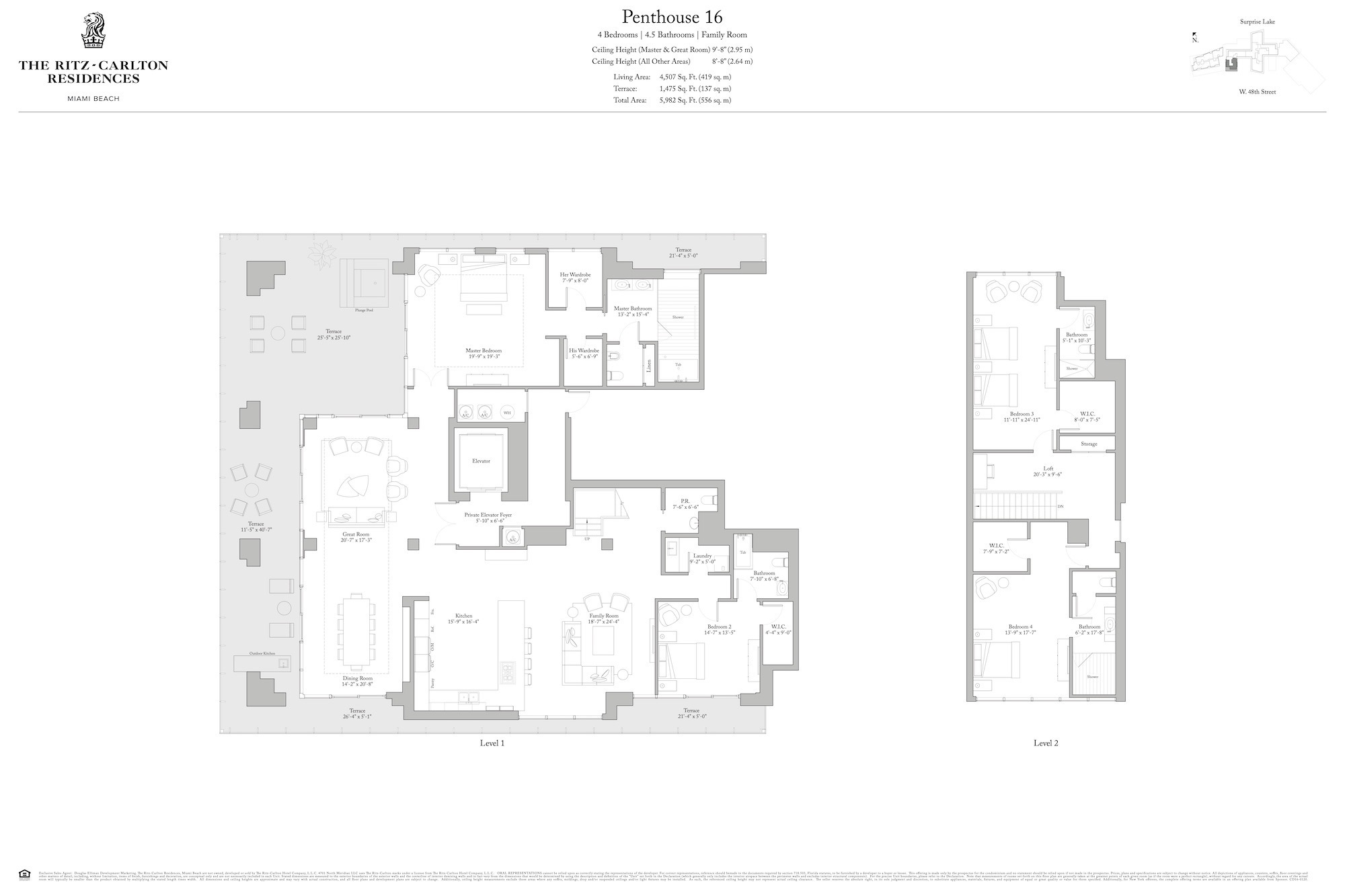 Floor Plan for Ritz Miami Floorplans, PH 16