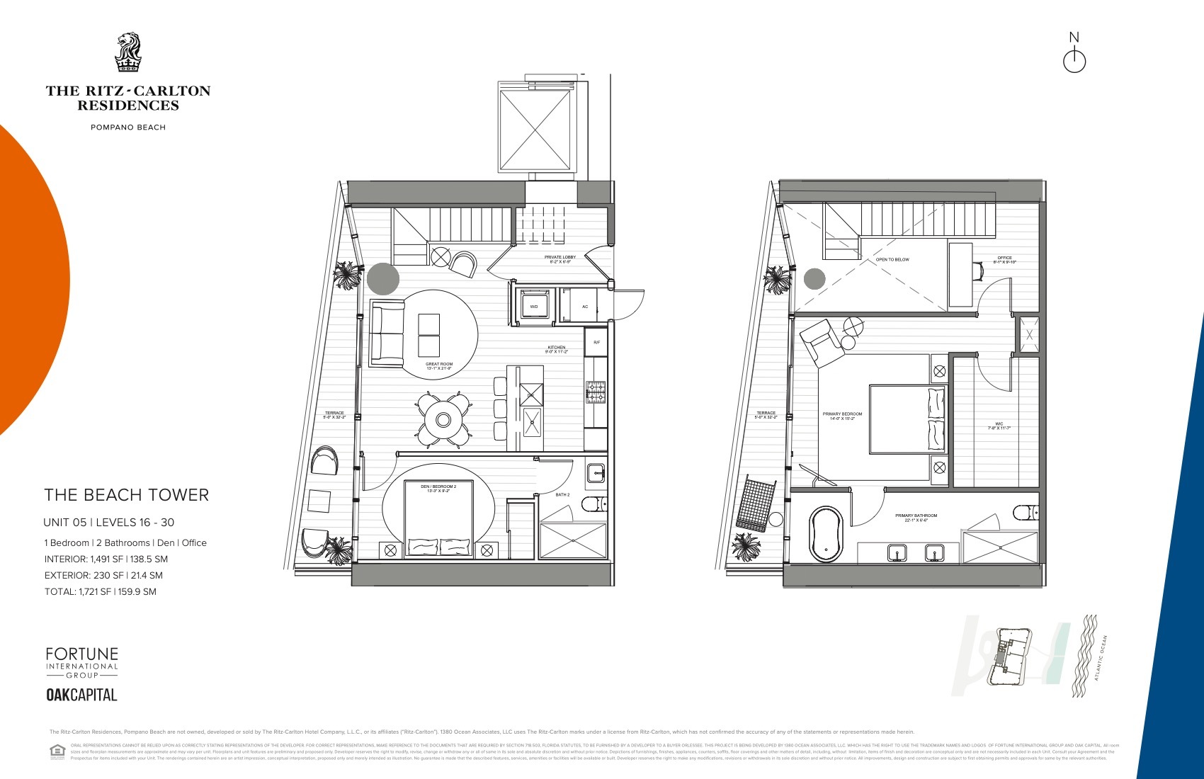 Floor Plan for The Ritz Carlton Pompano Floorplans, Beach Tower Unit 05