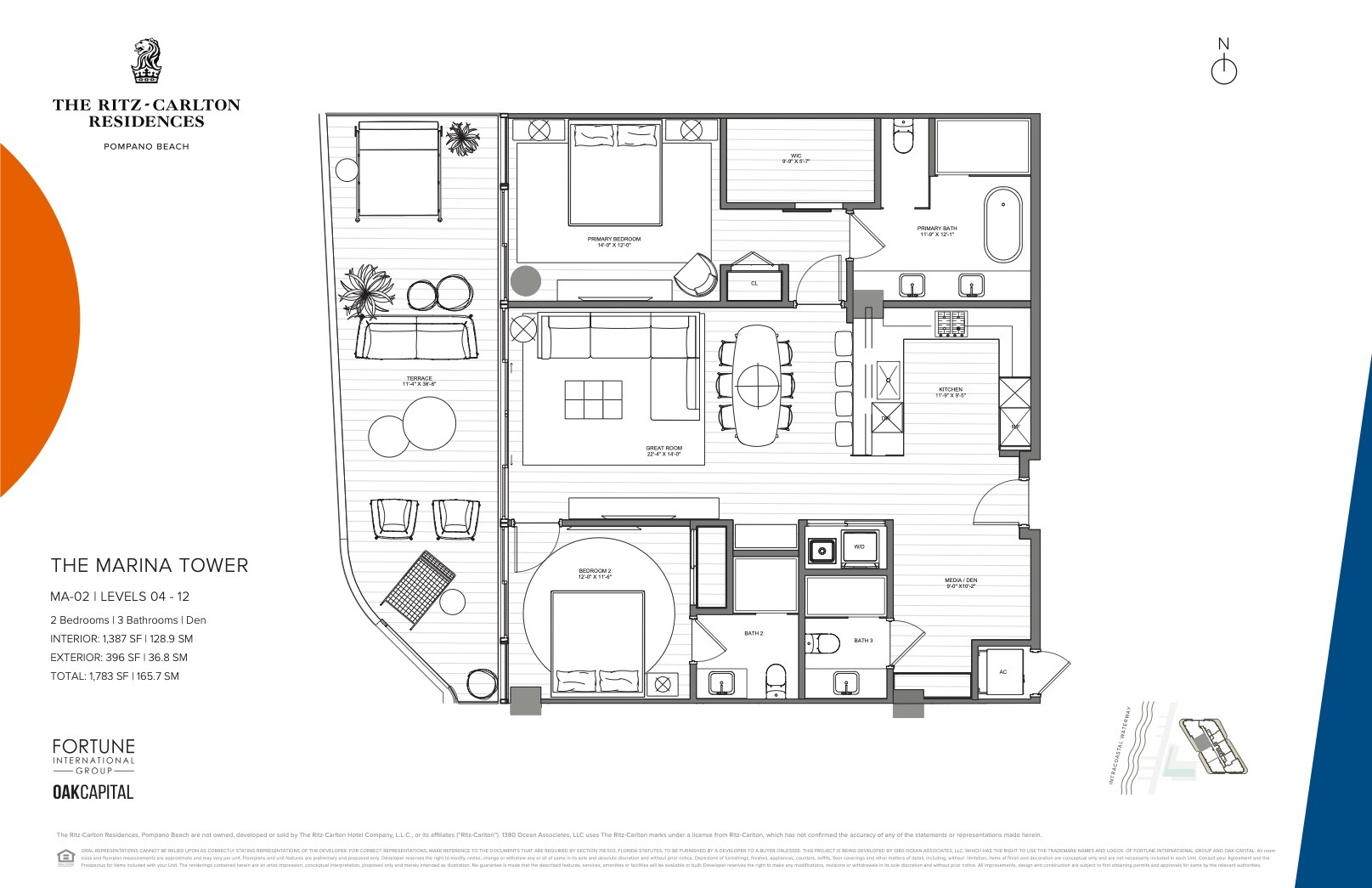 Floor Plan for The Ritz Carlton Pompano Floorplans, Marina Tower MA 02