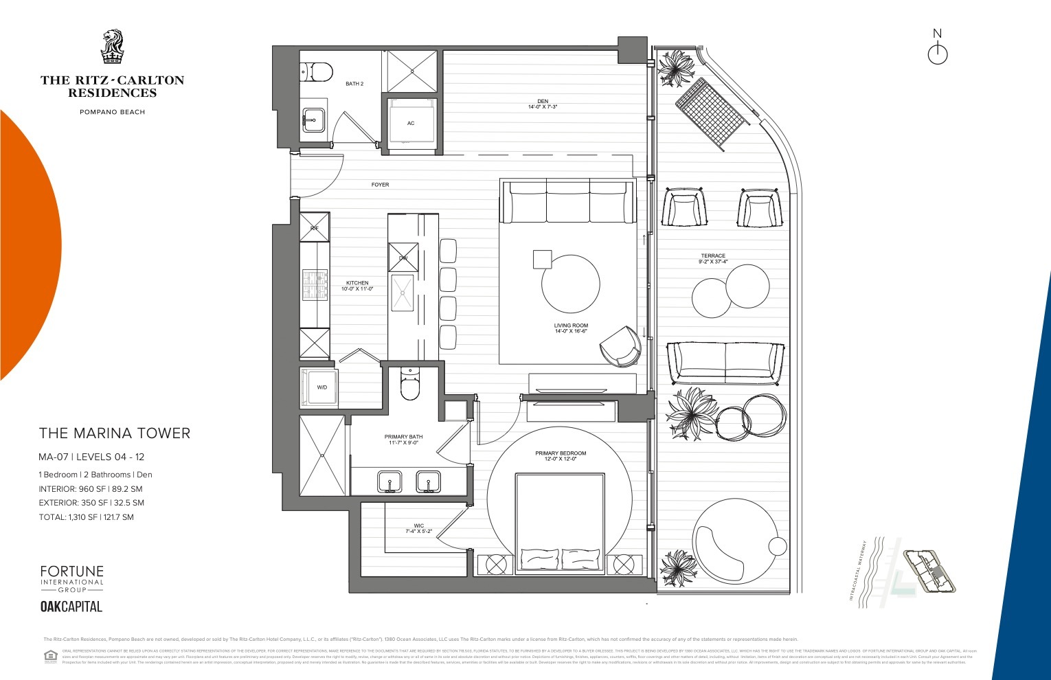 Floor Plan for The Ritz Carlton Pompano Floorplans, Marina Tower MA 07