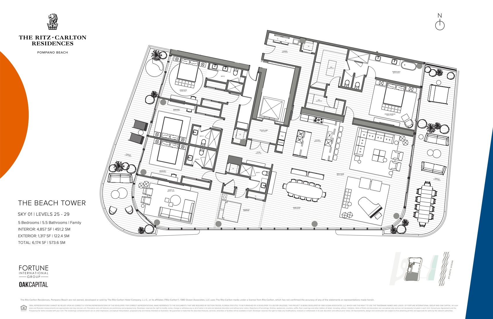 Floor Plan for The Ritz Carlton Pompano Floorplans, Beach Tower Sky 01
