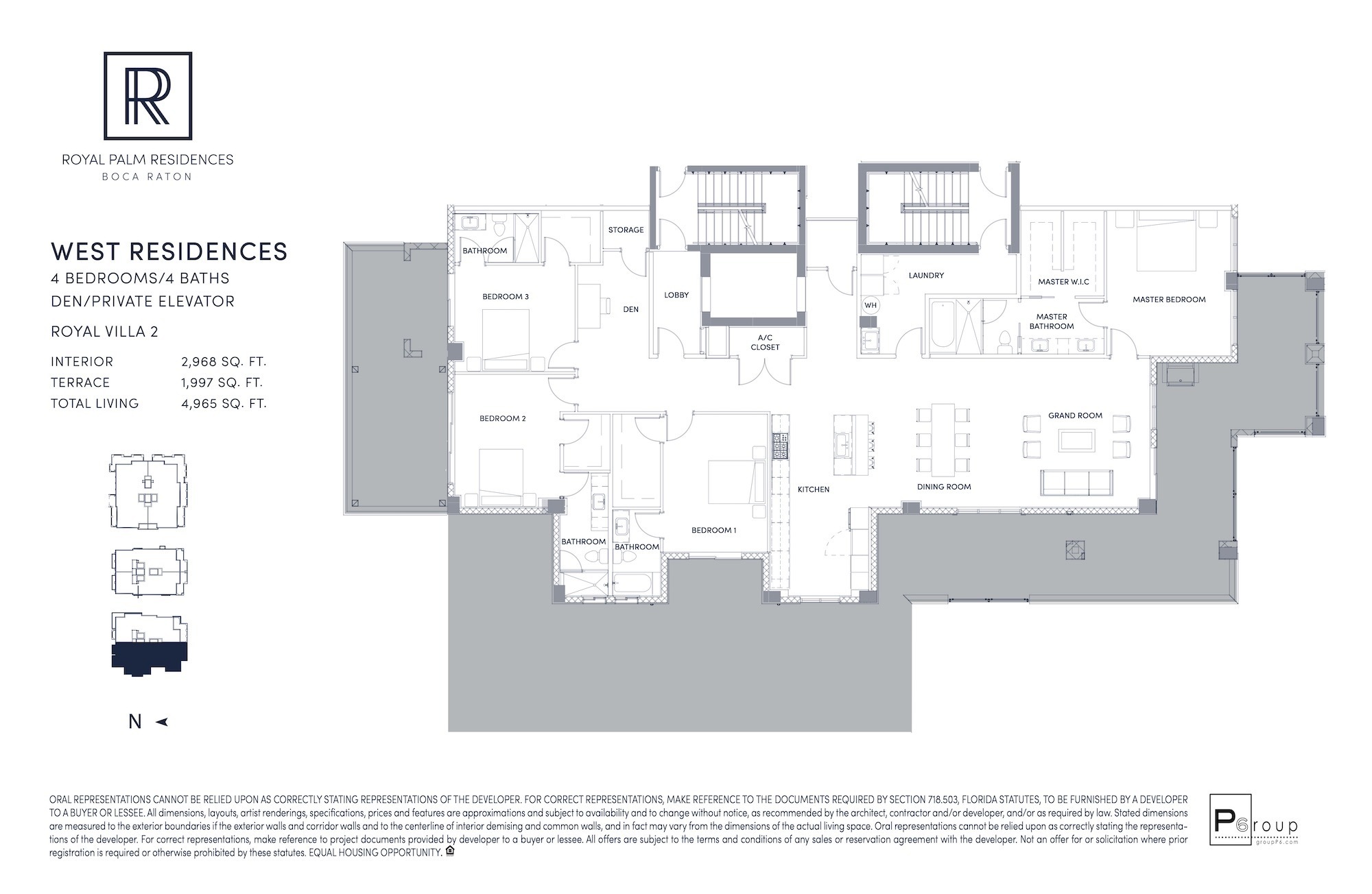 Floor Plan for Royal Palm Residences Floorplans, West Residences Royal Villa