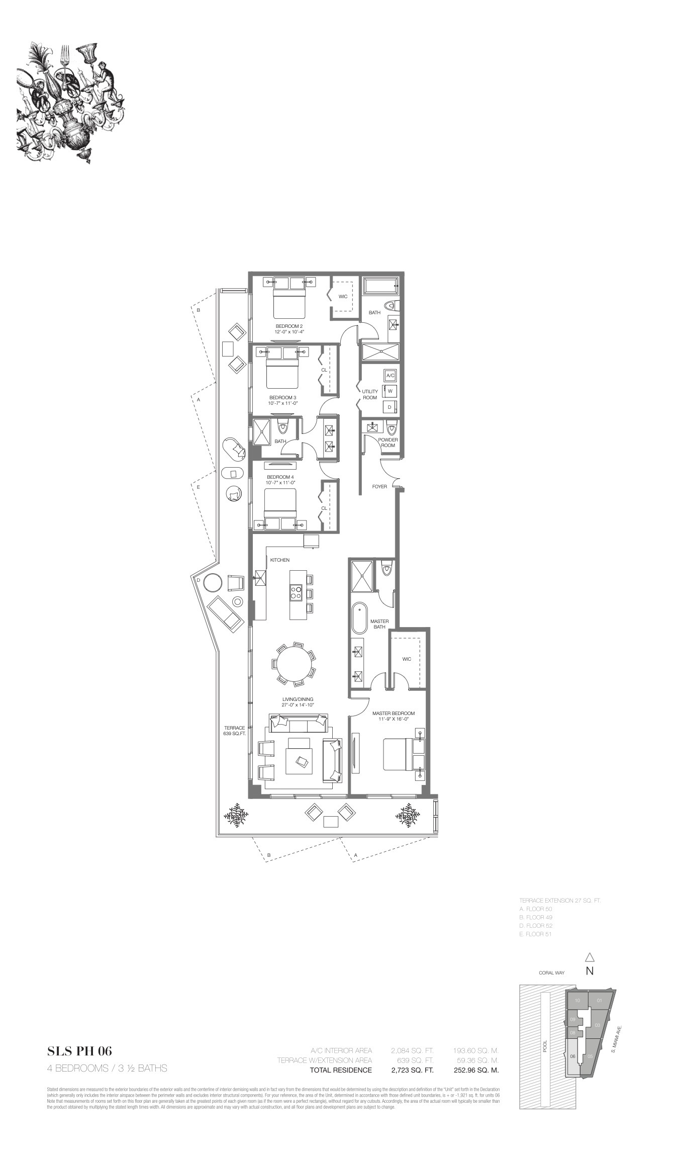 Floor Plan for SLS Brickell Floorplans, PH 06