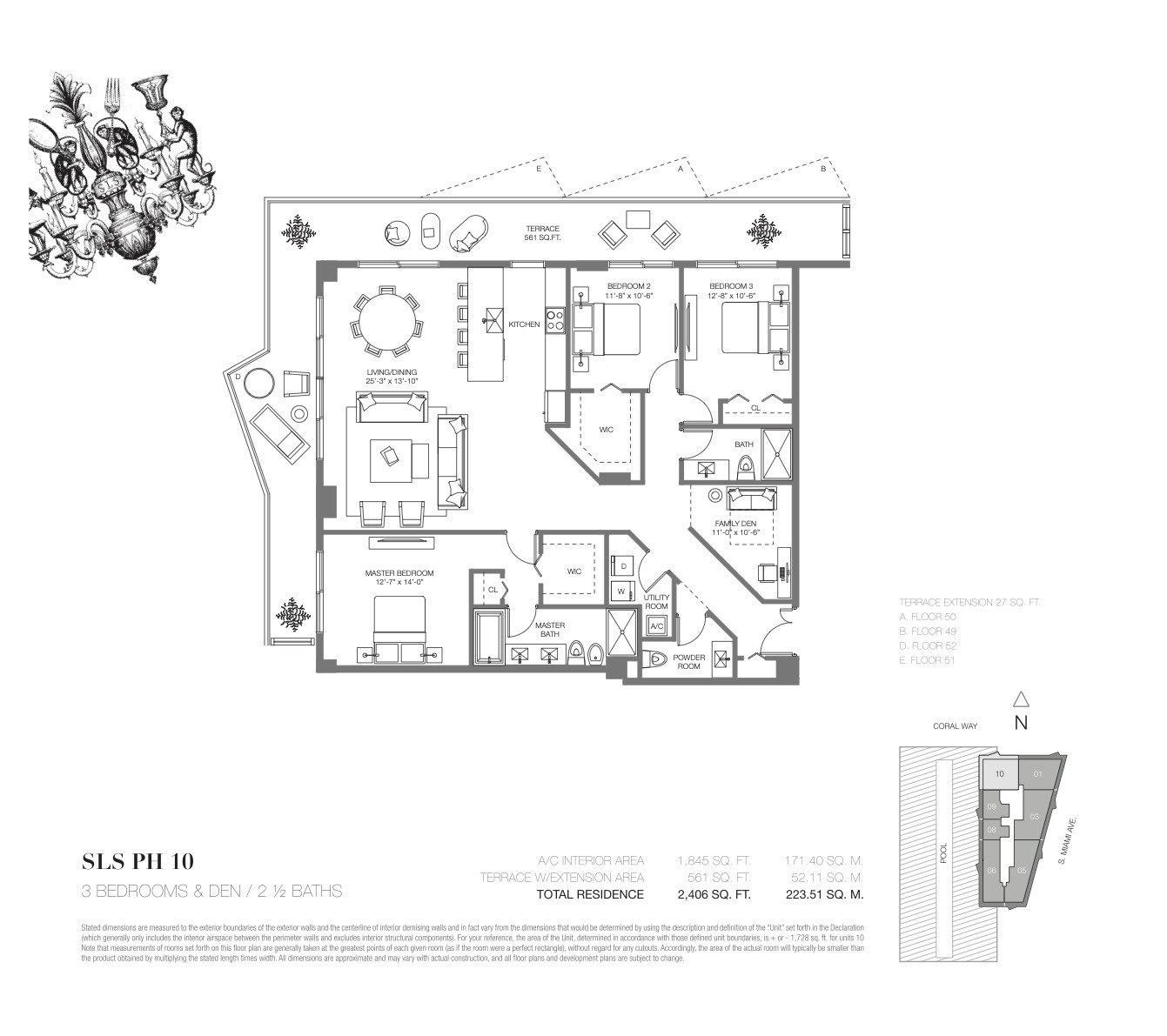 Floor Plan for SLS Brickell Floorplans, PH 10