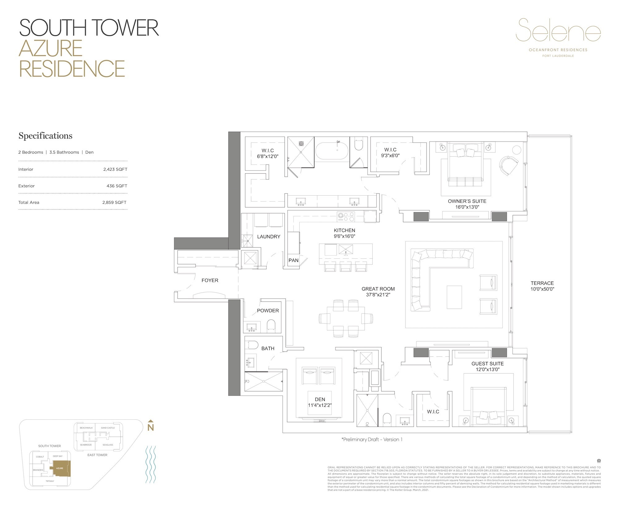 Floor Plan for Selene Floorplans, Azure Residence