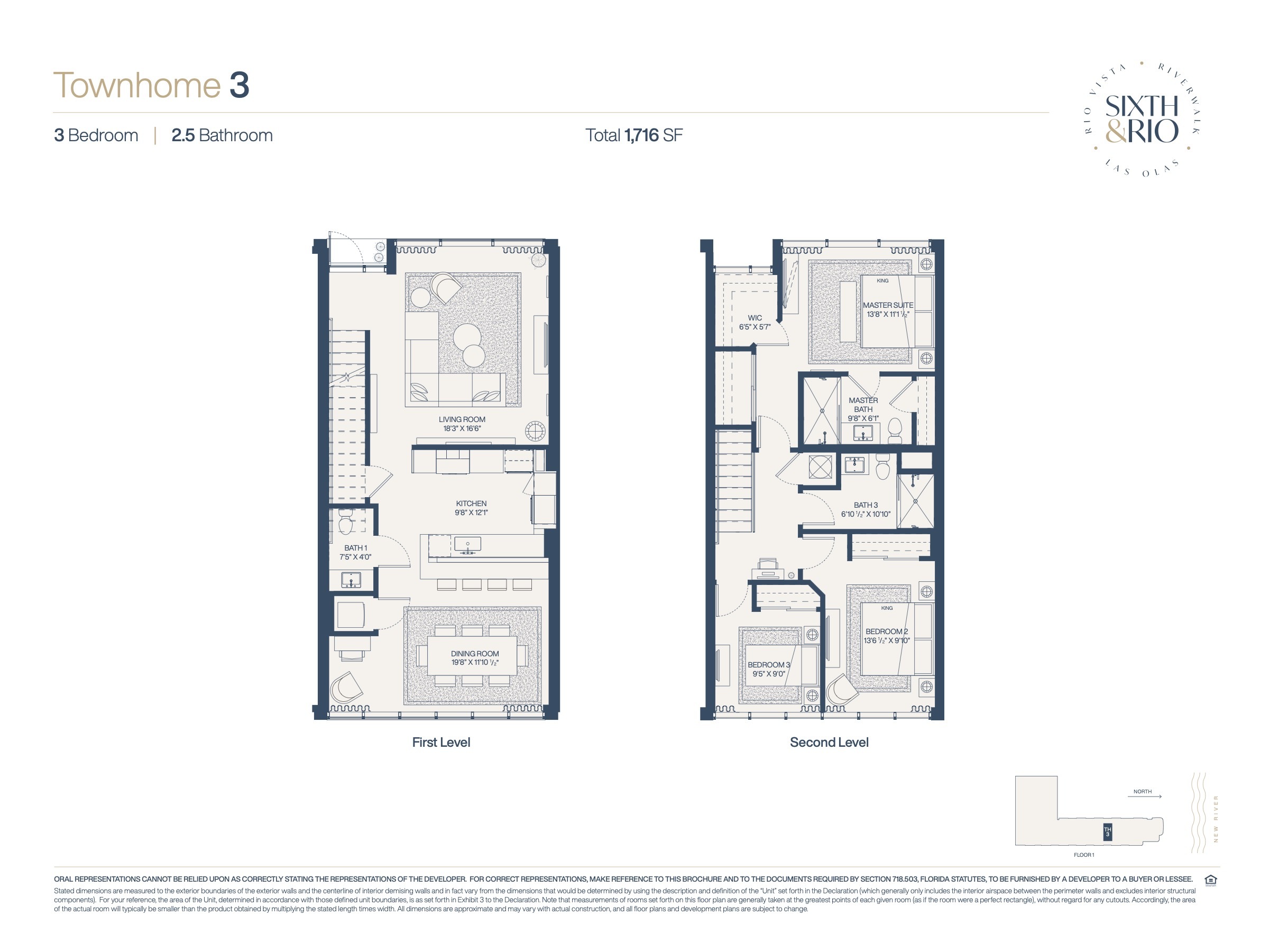 Floor Plan for Sixth & Rio Fort Lauderdale Floorplans, Townhome 3