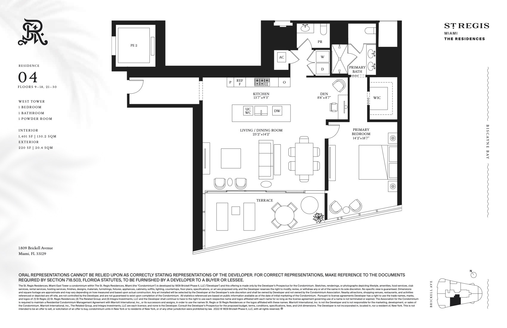 Floor Plan for St. Regis Brickell Floorplans, Residence 04
