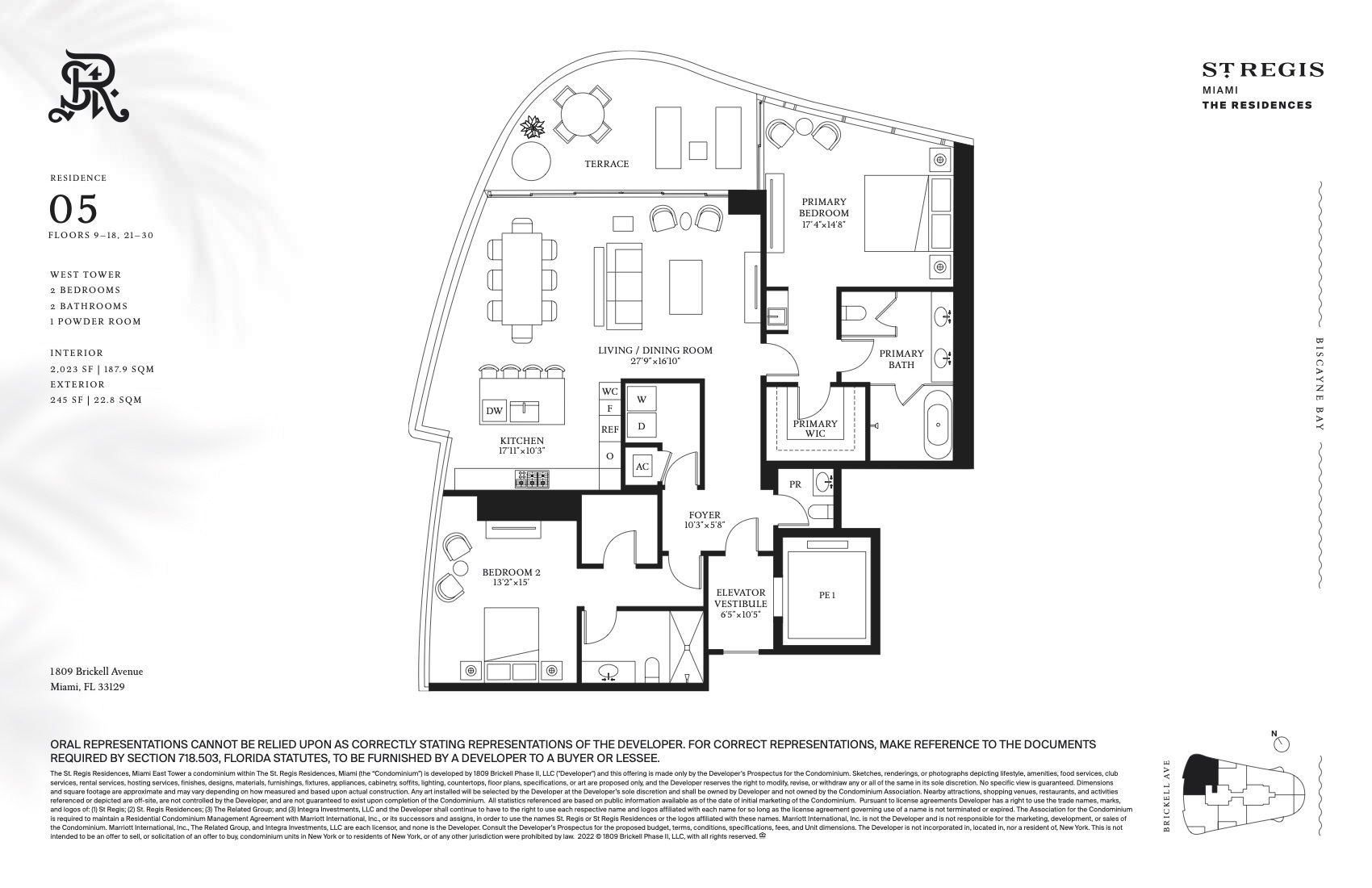 Floor Plan for St. Regis Brickell Floorplans, Residence 05